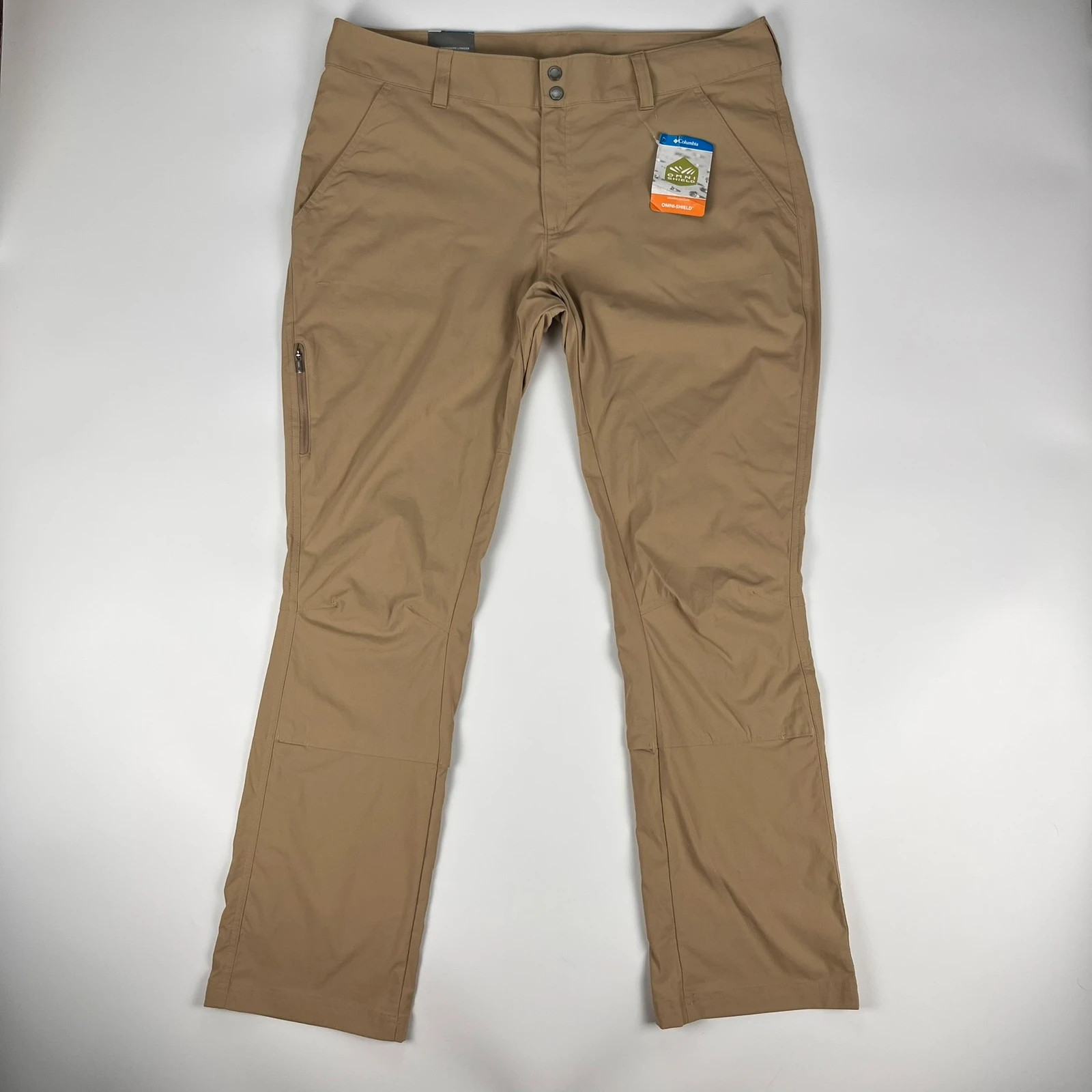 Columbia Trousers Womens 18 Beige Omnishield Convertible 3/4 Walking Hiking