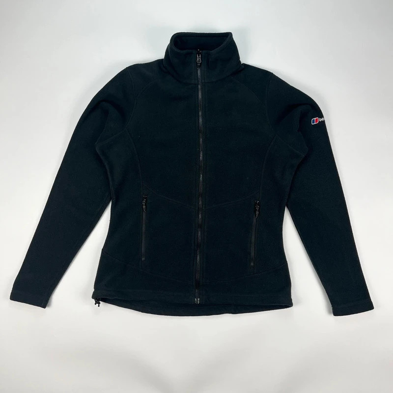Berghaus Fleece Jacket Womens size 12 Black Polartec Full Zip Thermal Coat