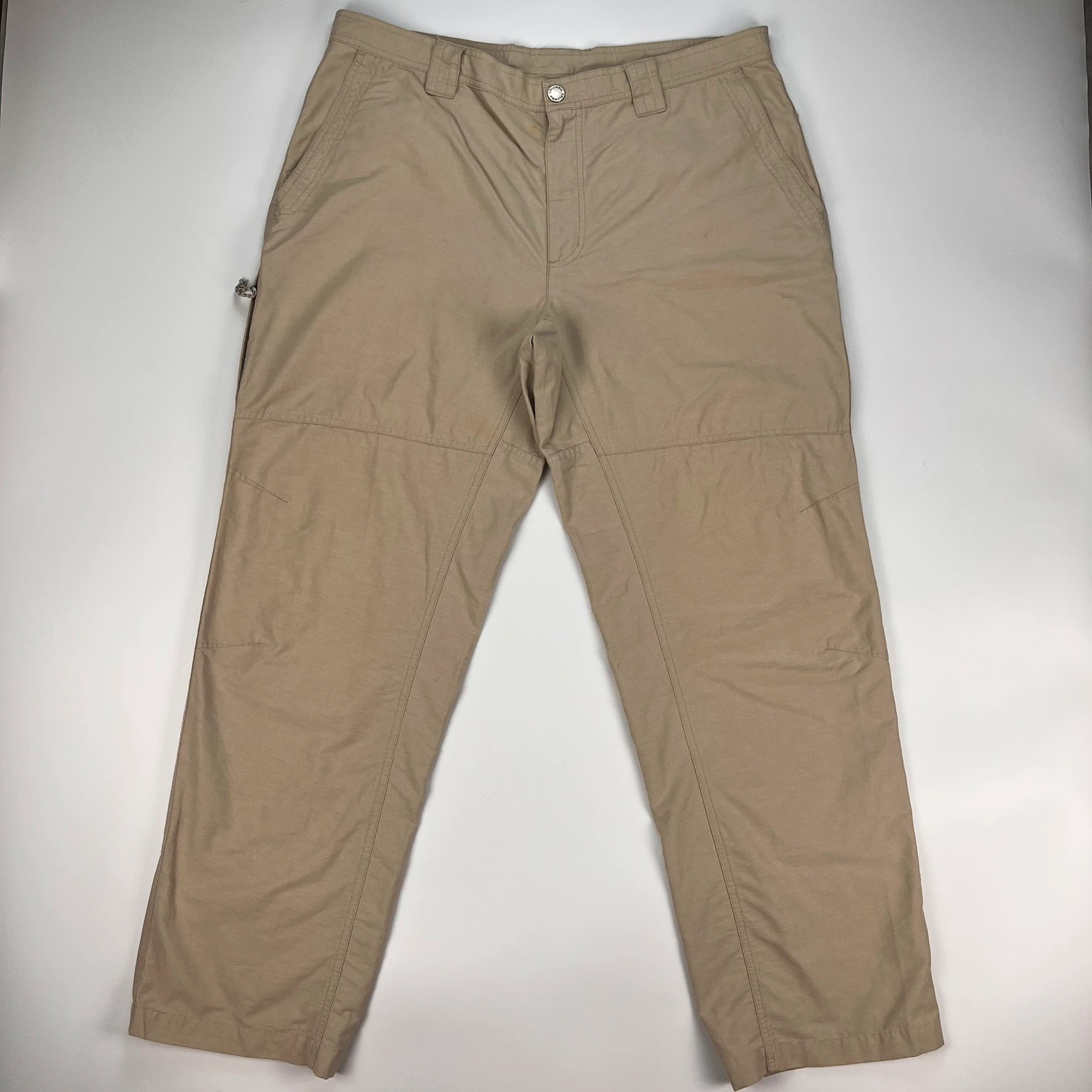 Columbia Trousers Mens W38 L32 Beige Omnishield Walking Hiking Cotton Pant