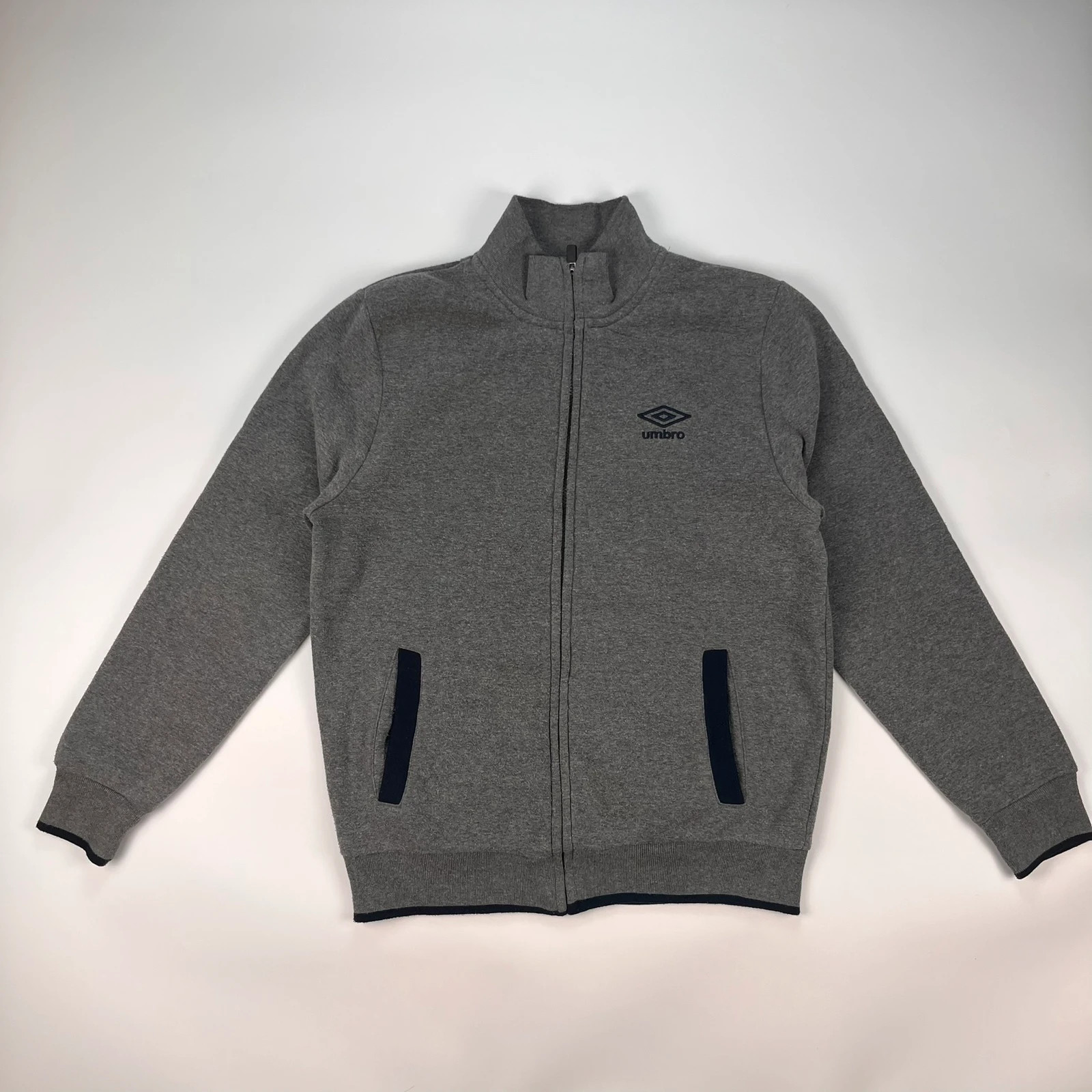 Umbro Track Jacket Mens Small Grey Full Zip Bomber