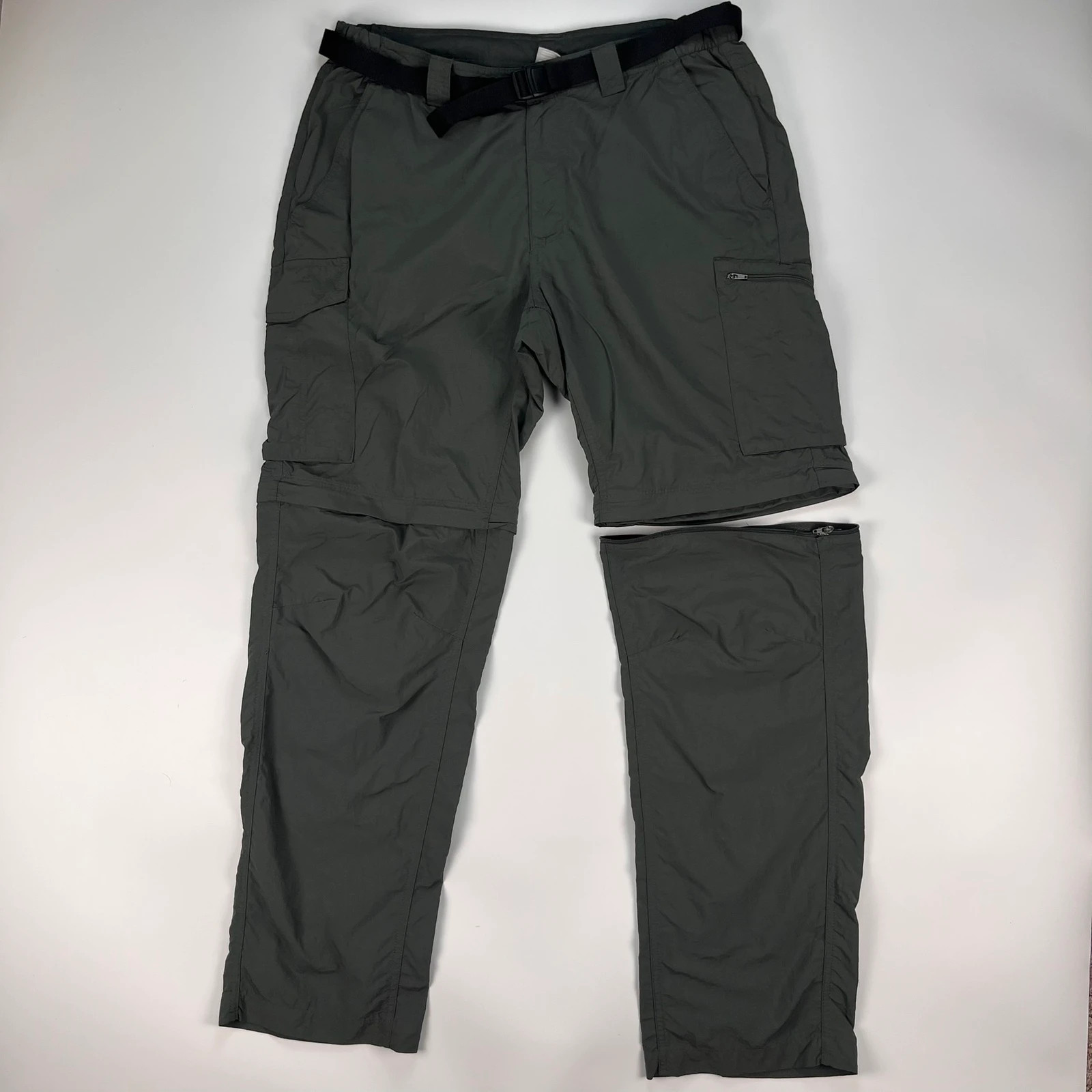 Columbia Trousers Mens W36L32 Grey Omnishade Convertible Walking Hiking Fishing