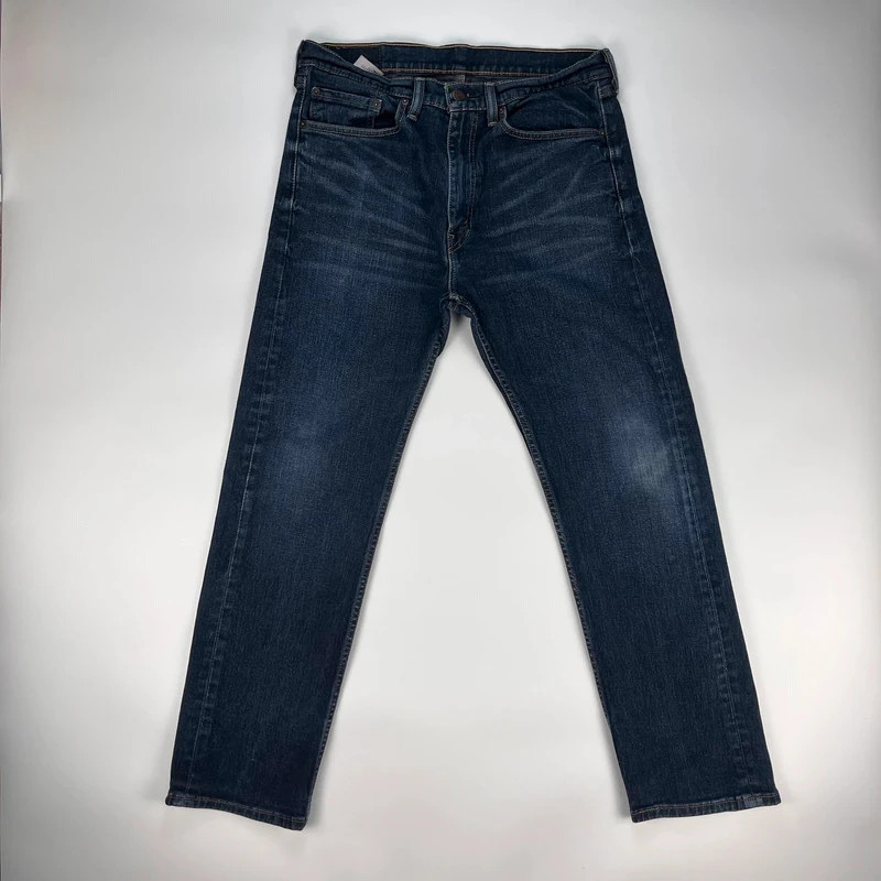 Levis 505 Jeans Mens W34 L30 Navy Regular Fit Denim Trousers