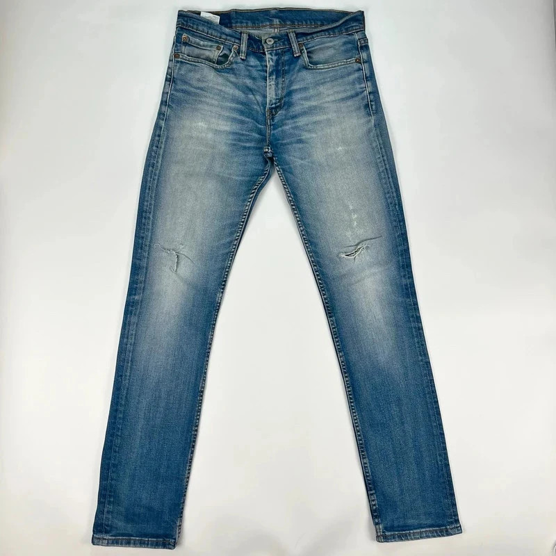 Levis 511 Jeans Men’s W31 L34 Blue Slim Fit Distressed Denim Trousers