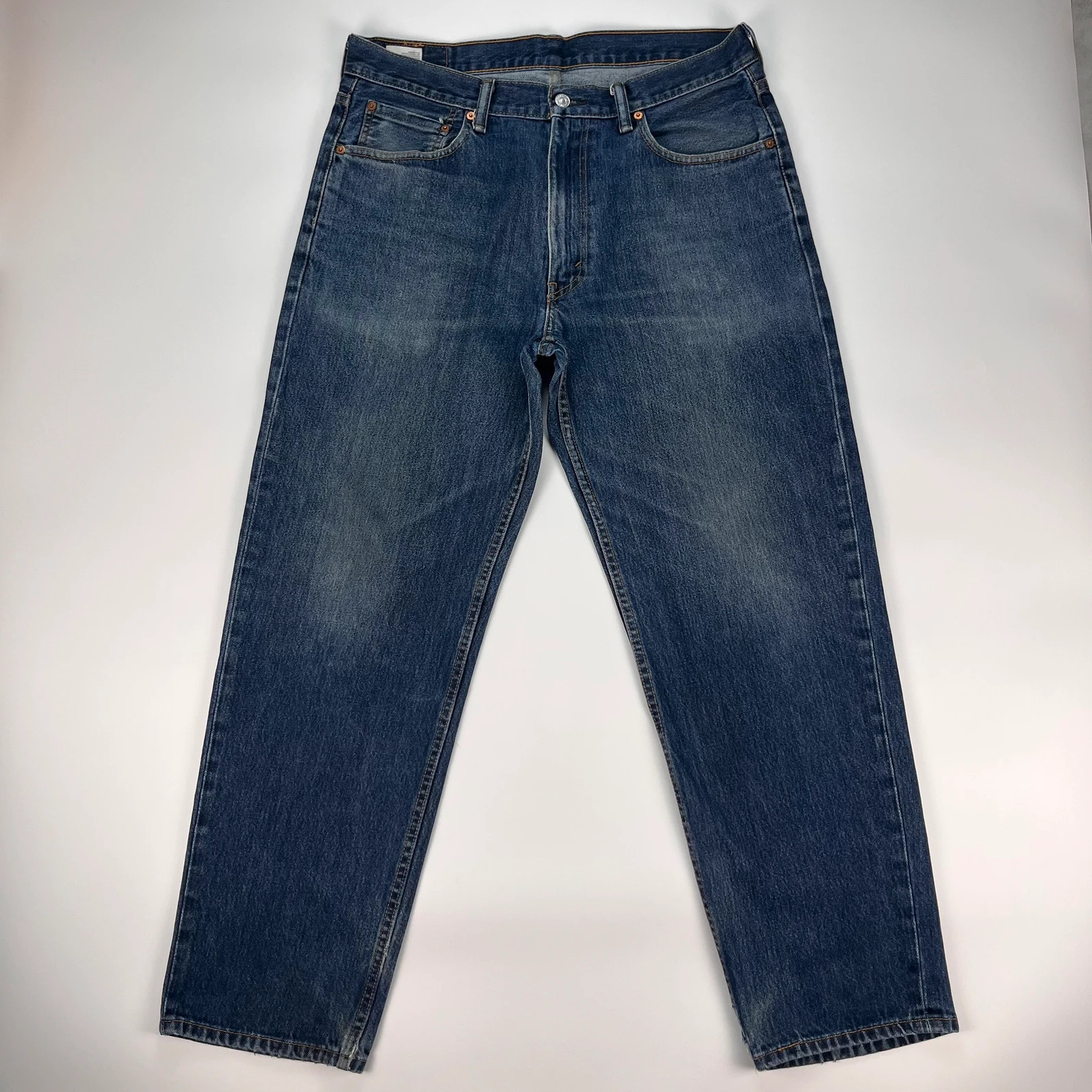 Levis 550 Jeans Mens W36 L32 Navy Regular Fit Denim Trousers Premium 100% Cotton
