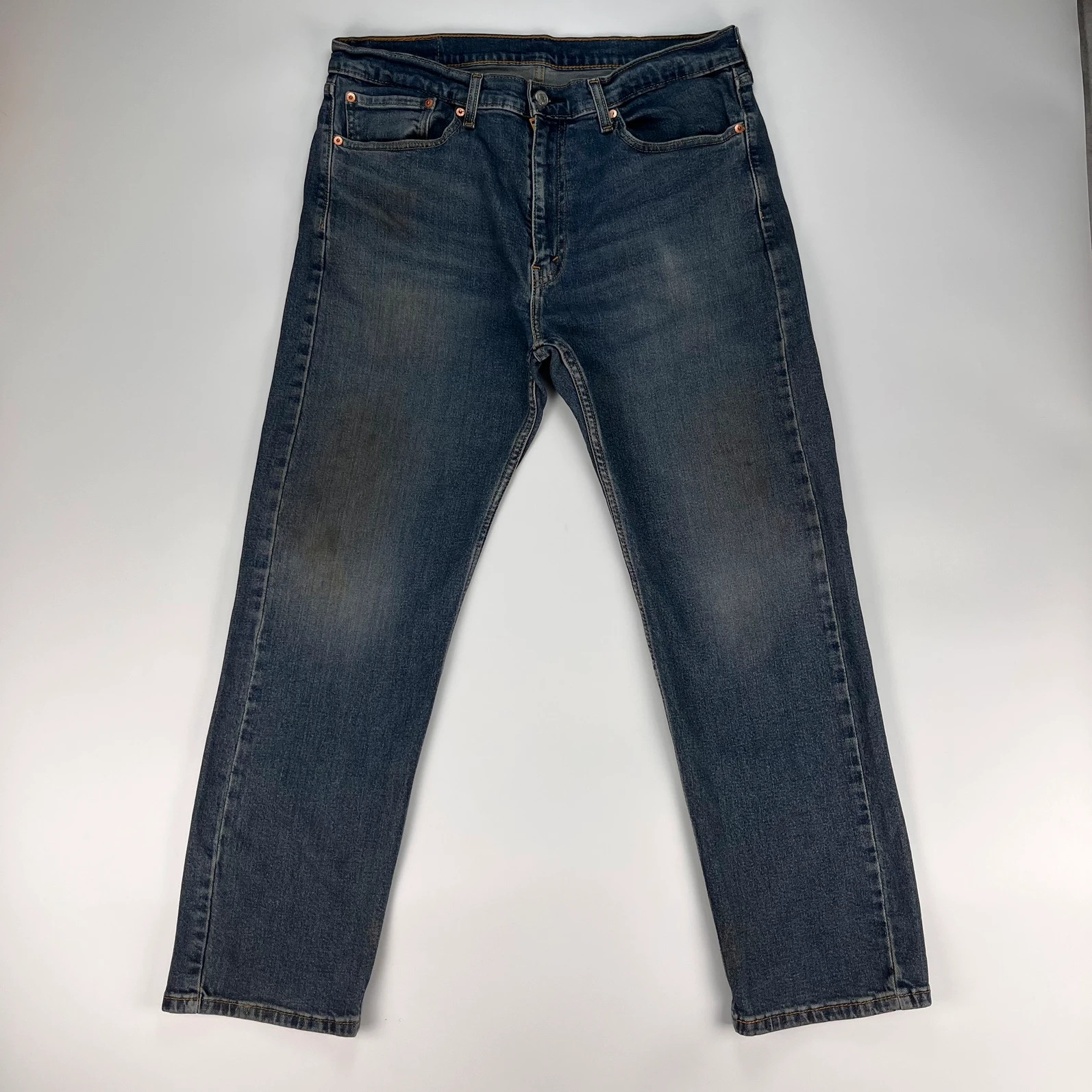 Levis 505 Jeans Mens W36 L30 Blue Regular Fit Denim Trousers Premium 100% Cotton