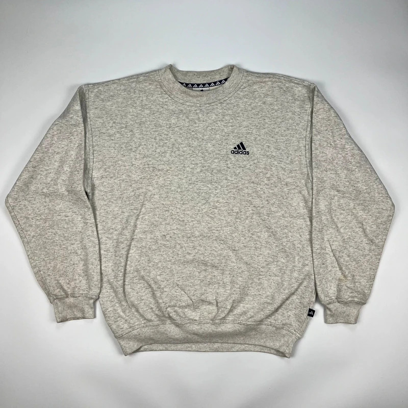 Vintage 90s Adidas Sweatshirt Jumper Mens Medium Grey D5 UK 38/40 Crewneck