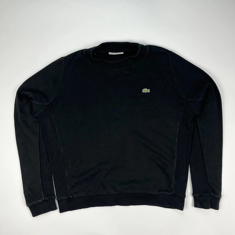 Lacoste Sweatshirt Jumper Womens Small 38 Black Pullover