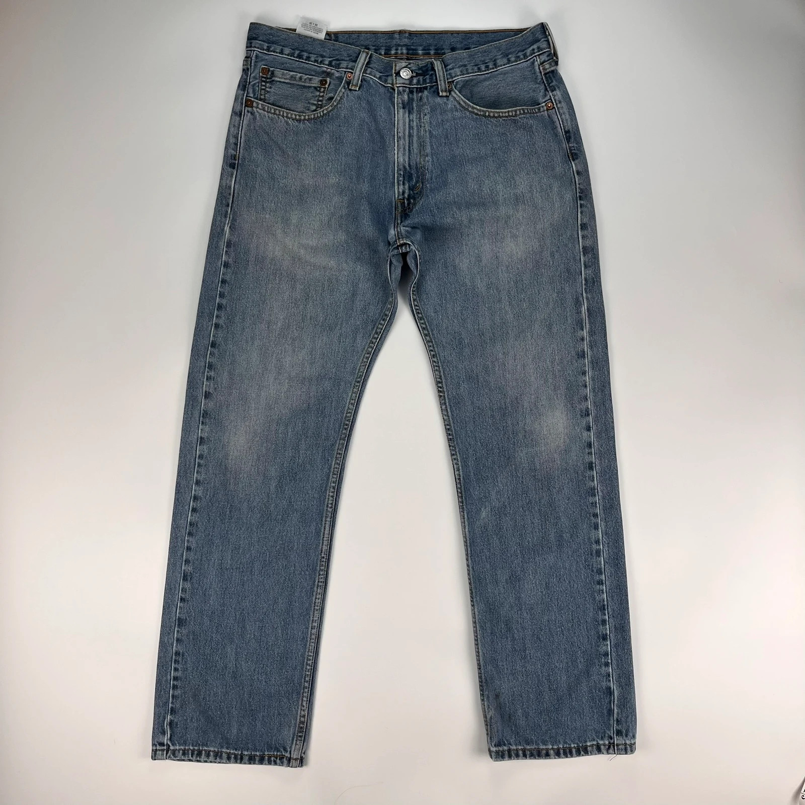 Levis 505 Jeans Mens W34 L30 Blue Regular Fit Denim Trousers Premium 100% Cotton