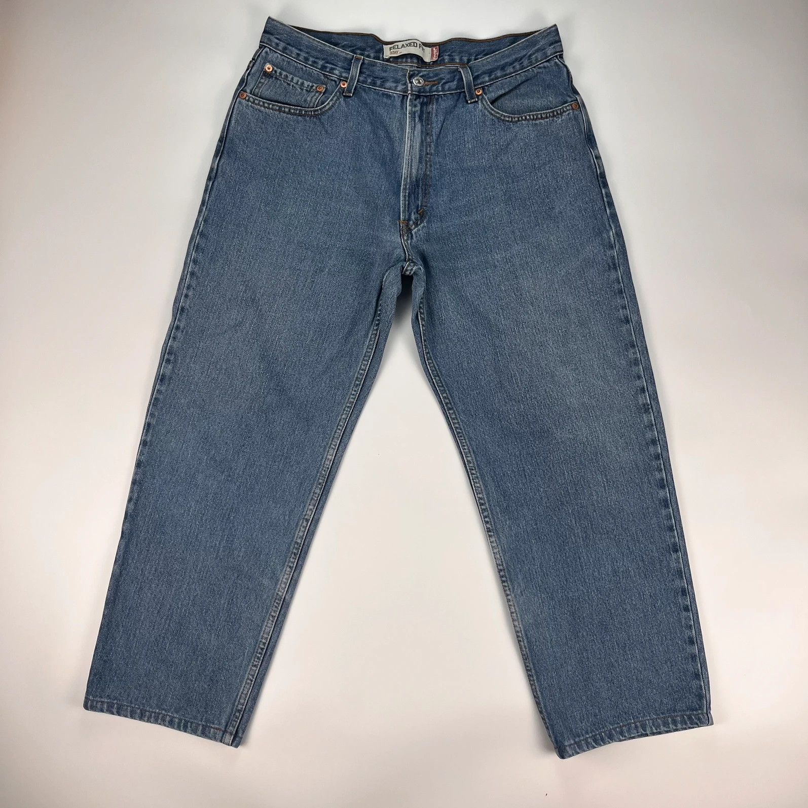 Levis 550 Jeans Mens W33 L28 Blue Regular Fit Denim Trousers Premium 100% Cotton