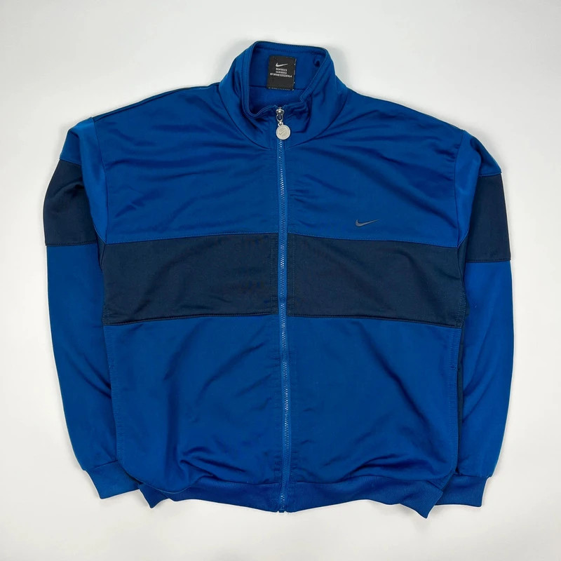 Vintage Nike Track Jacket Womens Large Navy Swoosh Retro Y2K 00s Full Zip