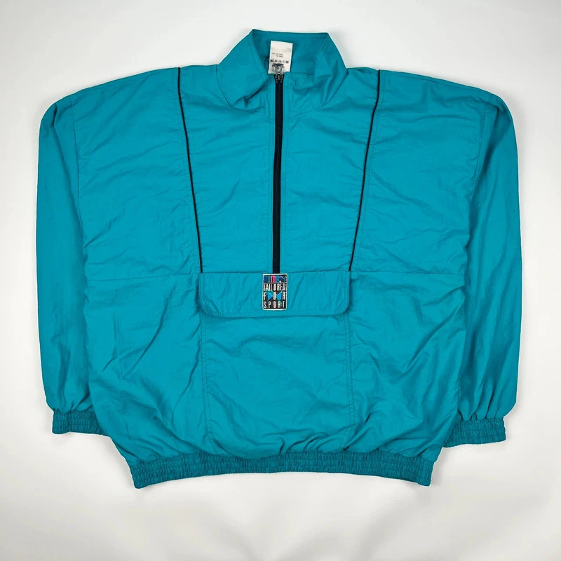 Vintage Puma Track Jacket Mens XL Blue Retro 90s 1/4 Zip Windbreaker