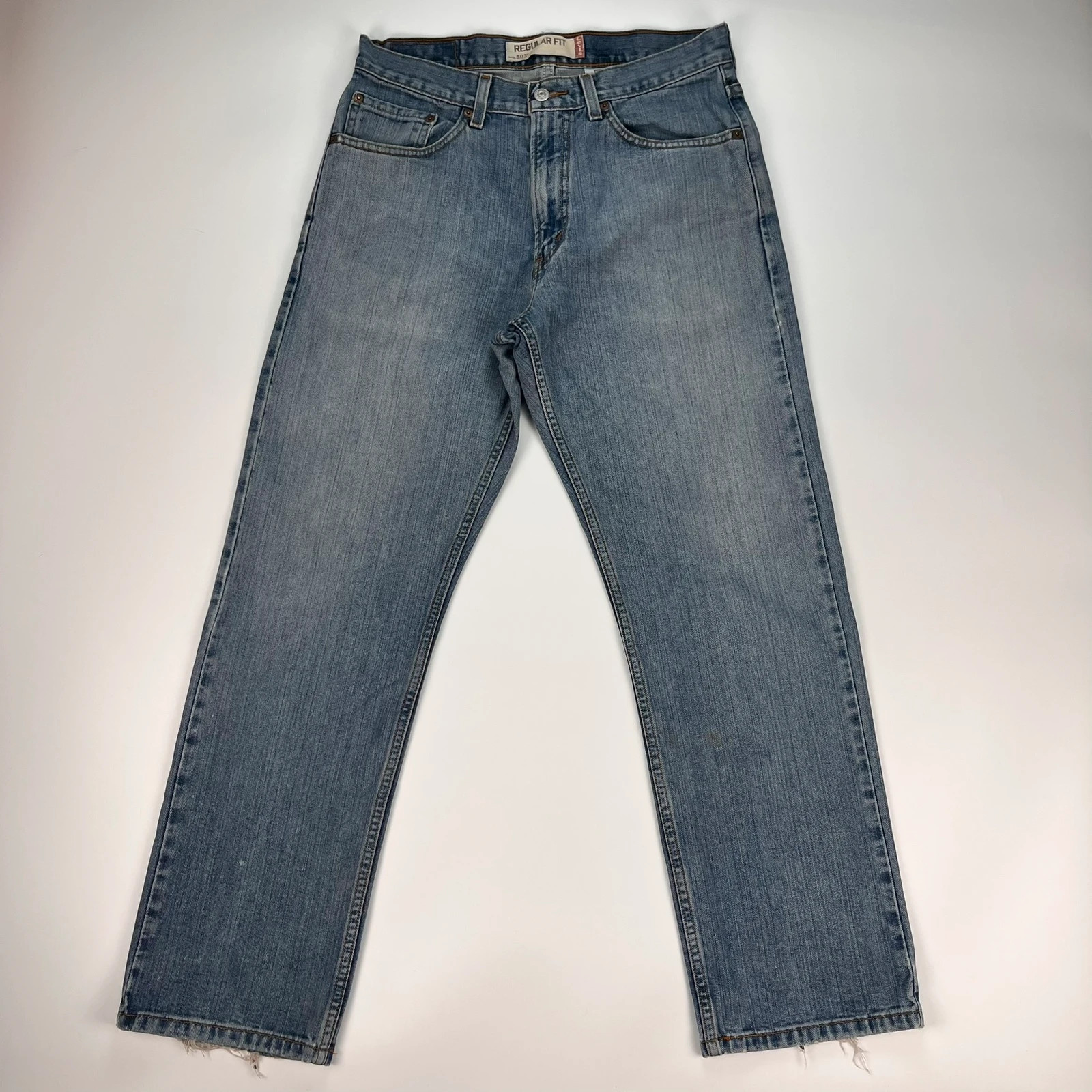 Levis 505 Jeans Mens W32 L30 Blue Regular Fit Denim Trousers Premium 100% Cotton