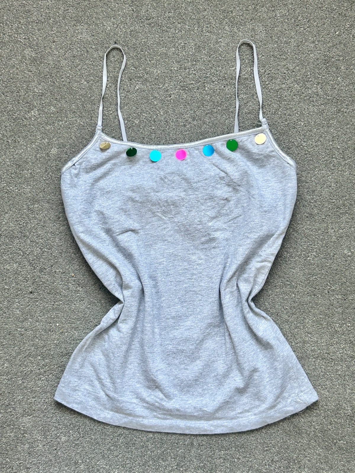 Ambiance women’s Grey Cotton Cami Top | Size: Large(US) /12-14uk