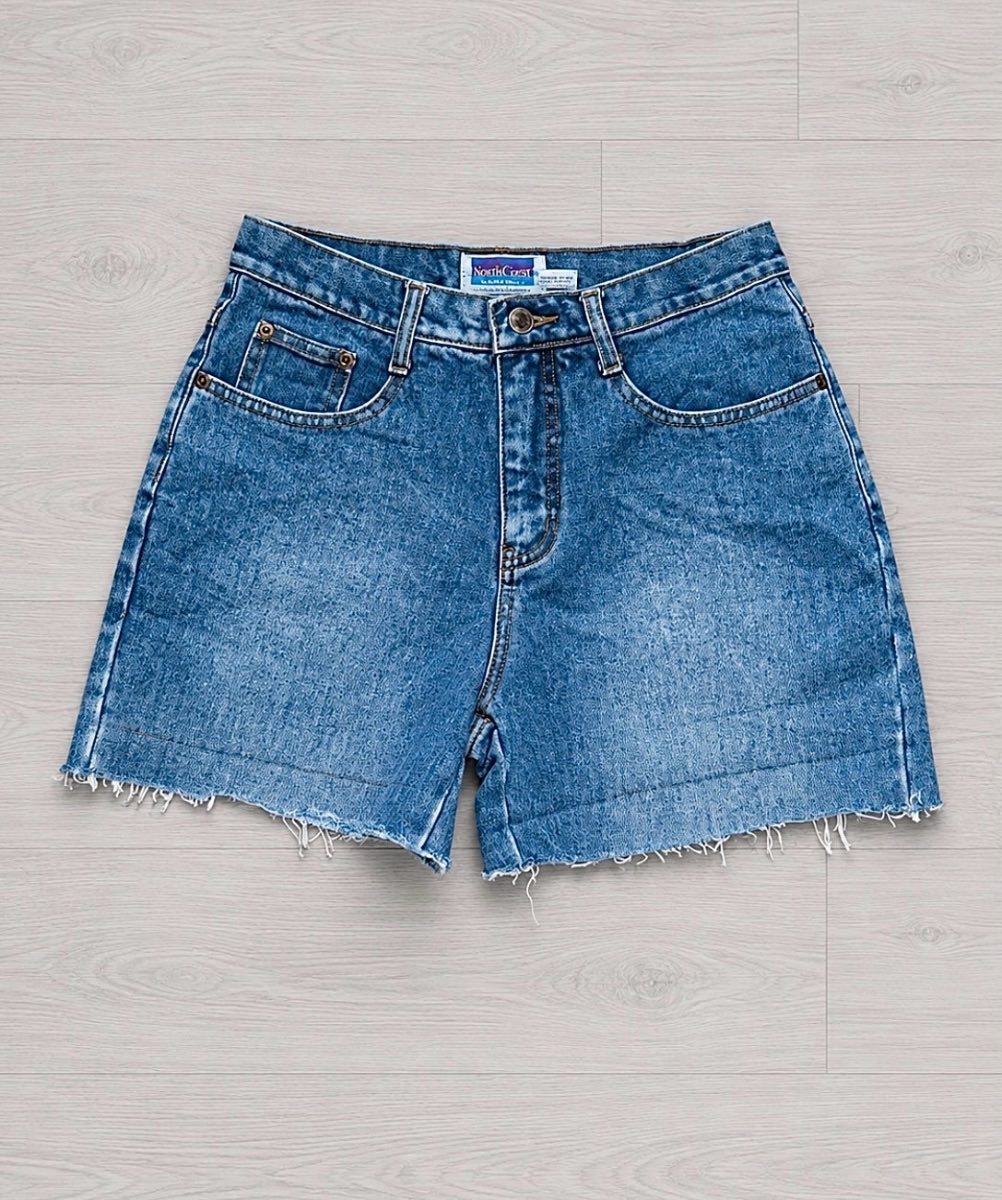 North Crest Women's Frayed Hem Blue Cotton Denim Shorts | Size: 6US / 10UK