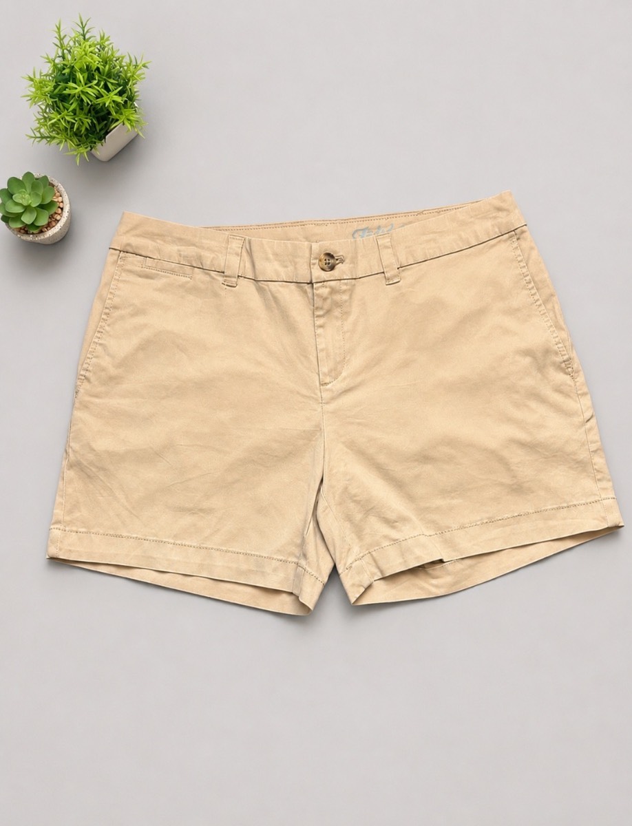 Faded Glory Women’s Beige Cotton Chino Shorts | Size: 10US/ 14UK