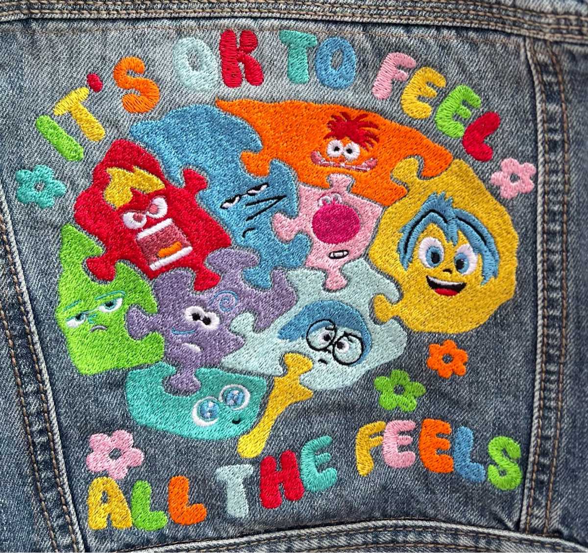 Inside out feelings denim jacket