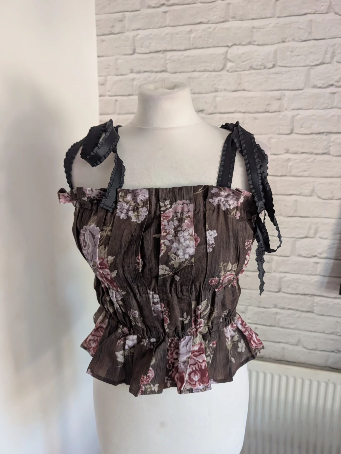 H&M Brock Collection Brown Lyocell Top size s 6-8 uk rrp 12.99£