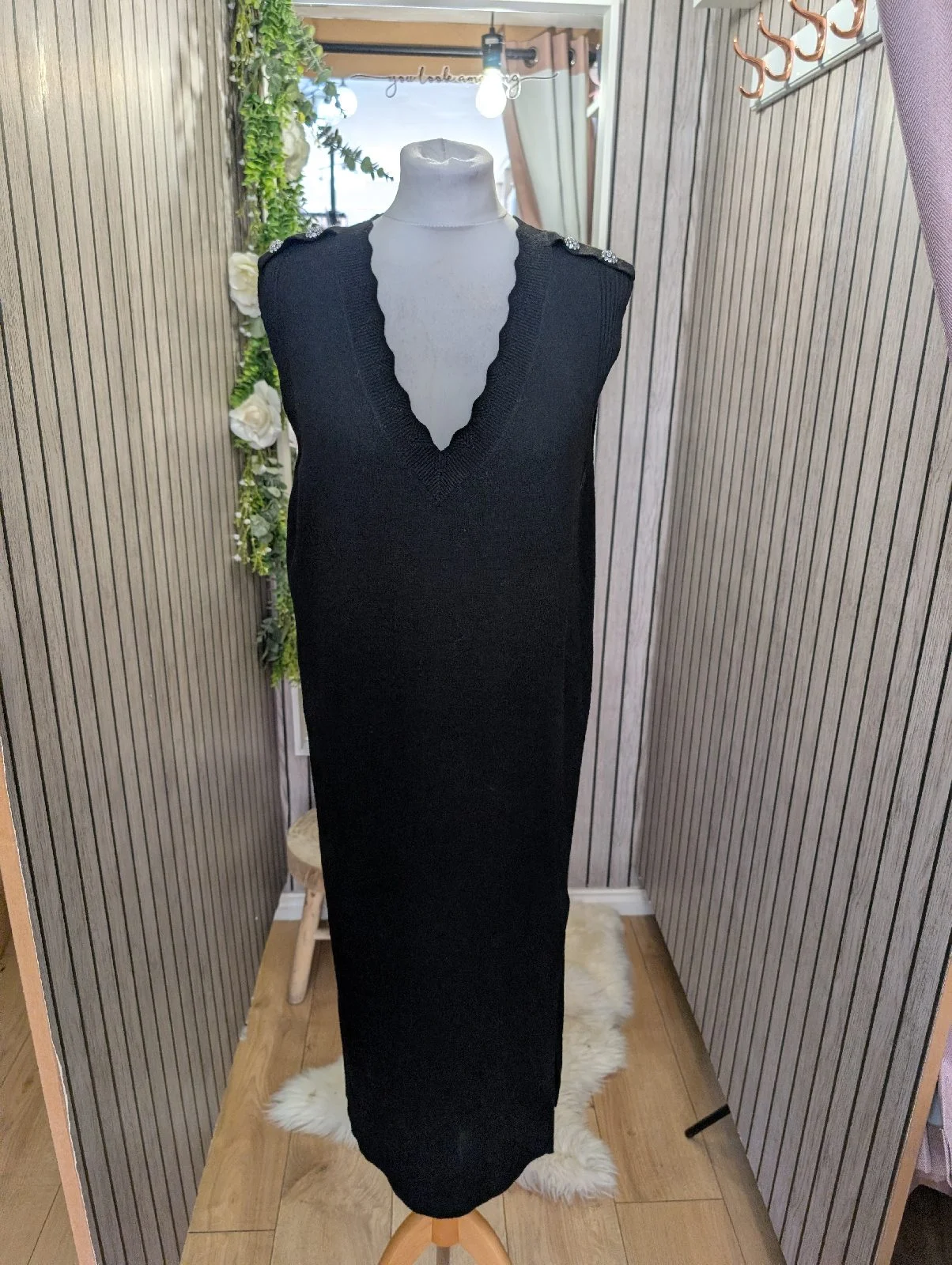 Monsoon tabard knitted midi dress size s 8-10 uk