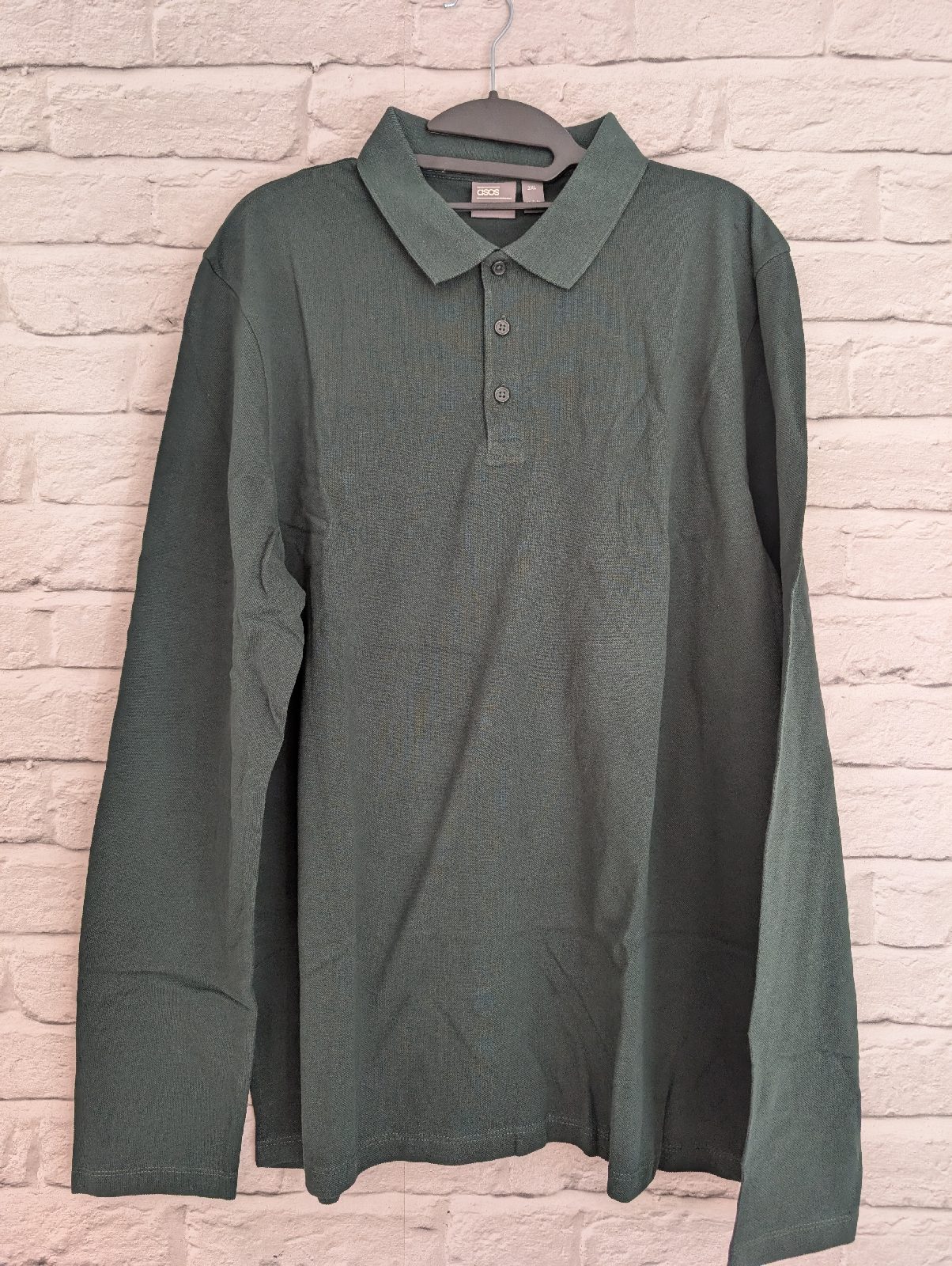 ASOS design long sleeve polo in pique with button down collar size 2xl Rrp 16£