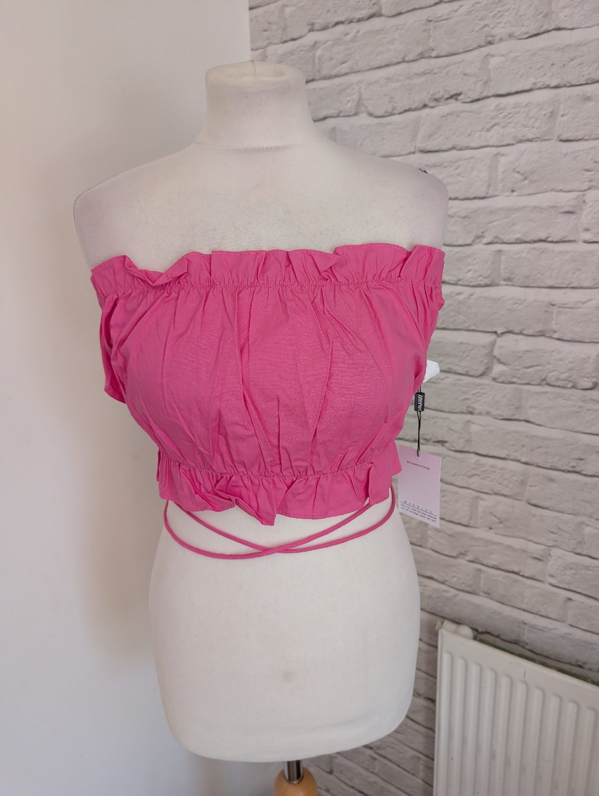Lola May ruched tie back crop top size 16 uk  Rrp 20£