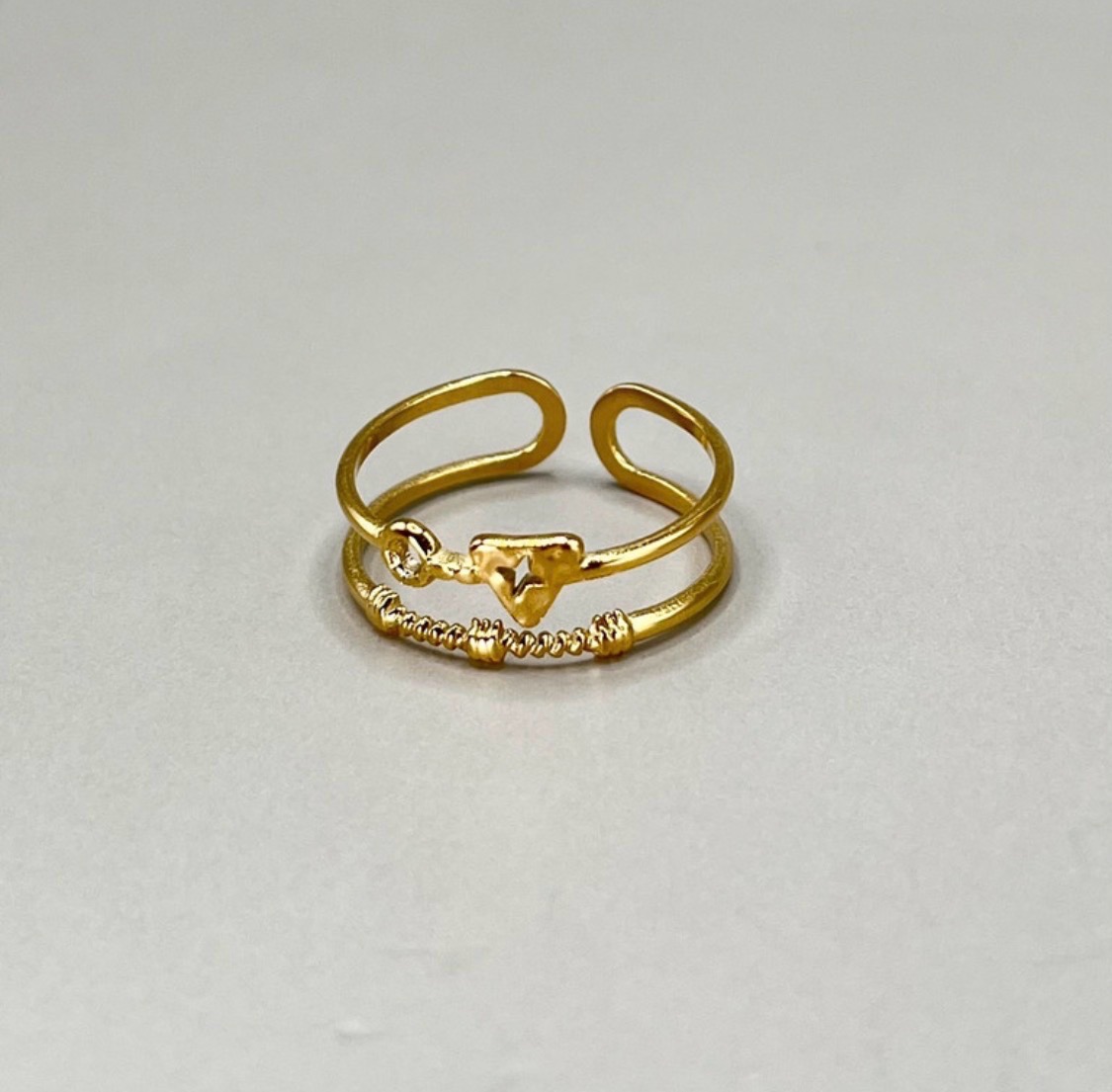 Adjustable Ring 316L stainless steel 18K Gold PVD plated