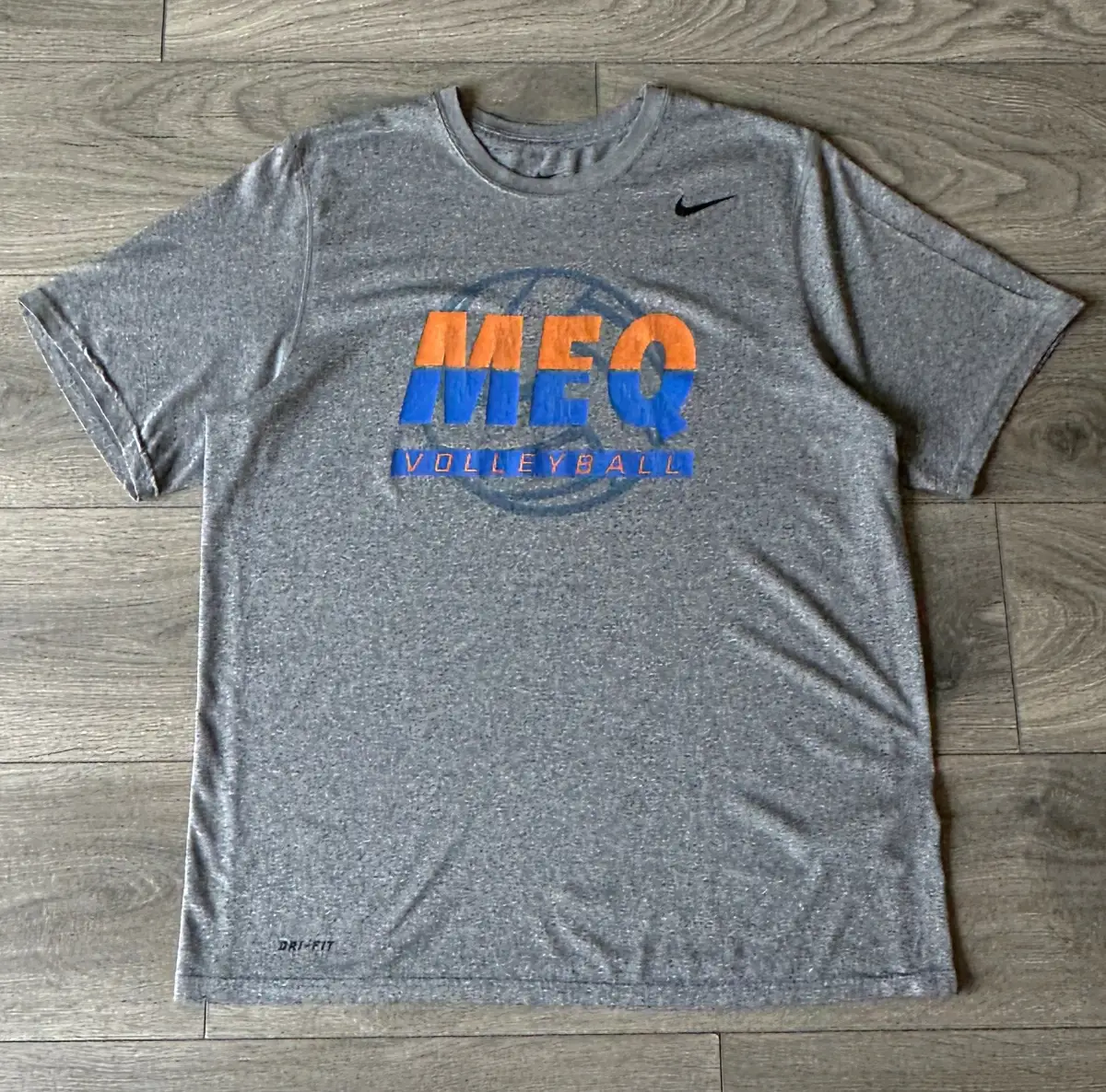 Nike MEQ Volleyball Dri-FIT T-shirt - Grey/orange - Size L - #B026
