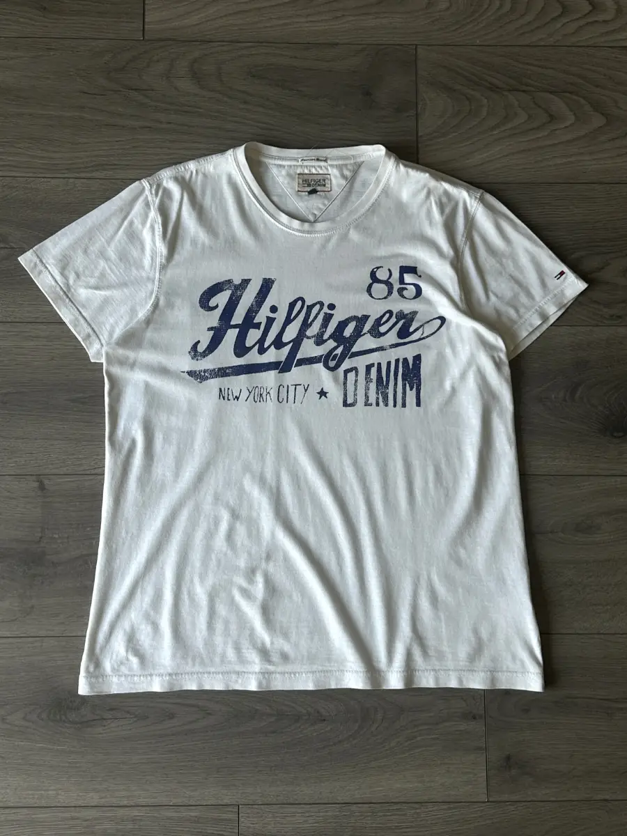 Hilfiger Vintage T-Shirt - White/Blue - Size M women's - #A100