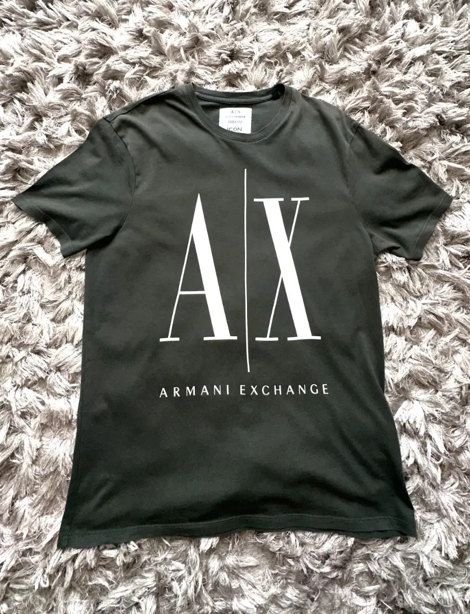 Armani Exchange AX Icon Logo T-Shirt - Khaki Green - Size S - A022
