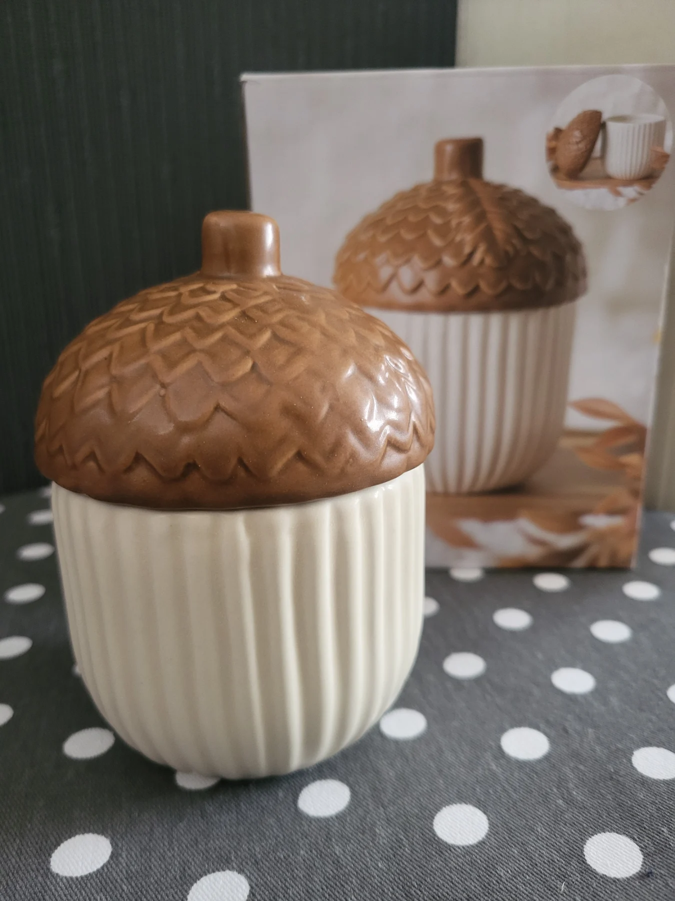Autumn Acorn Storage Jar