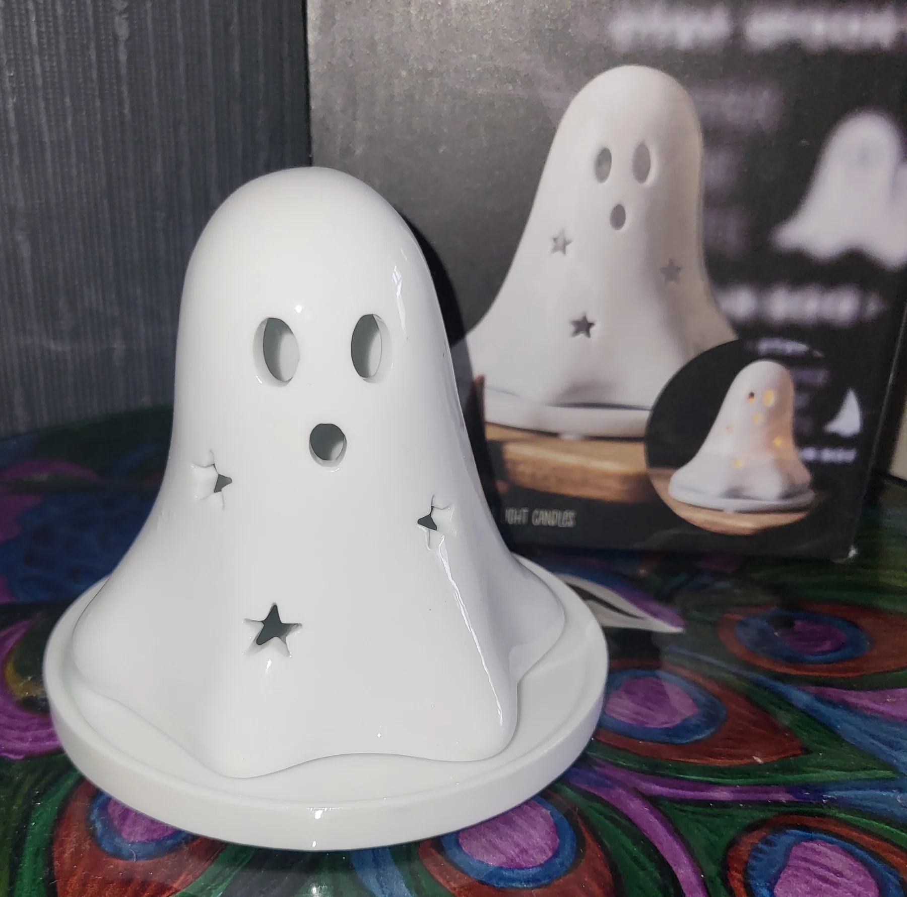 Ghost incense cone or tealight holder