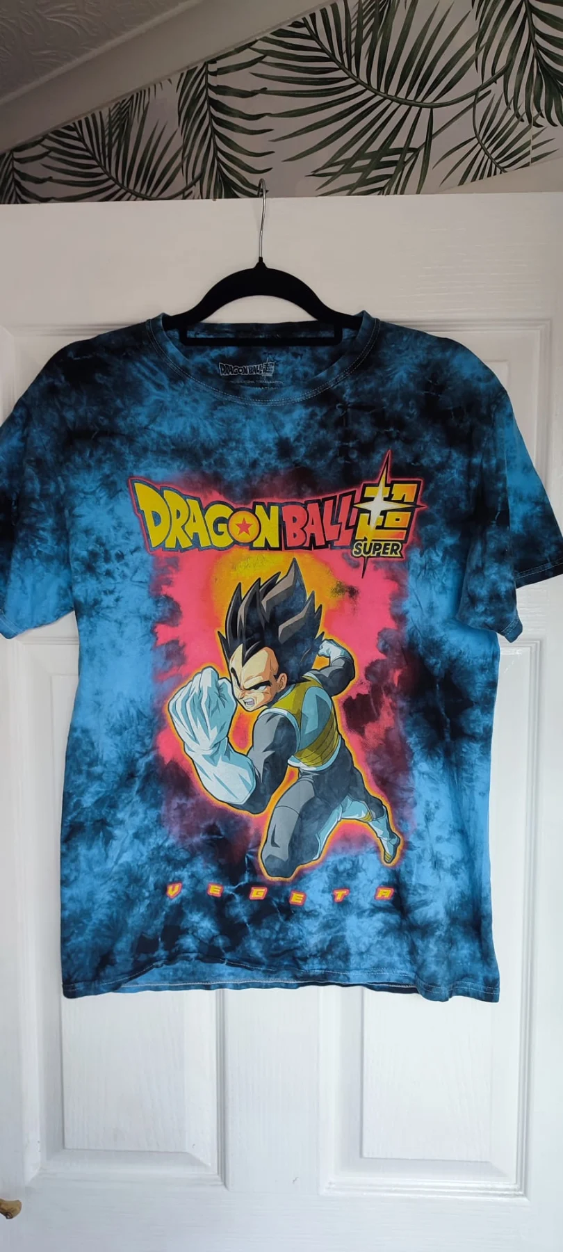 Official Dragon Ball Super "Vegeta" Blue Tie Dye T-Shirt - Size Small / S
