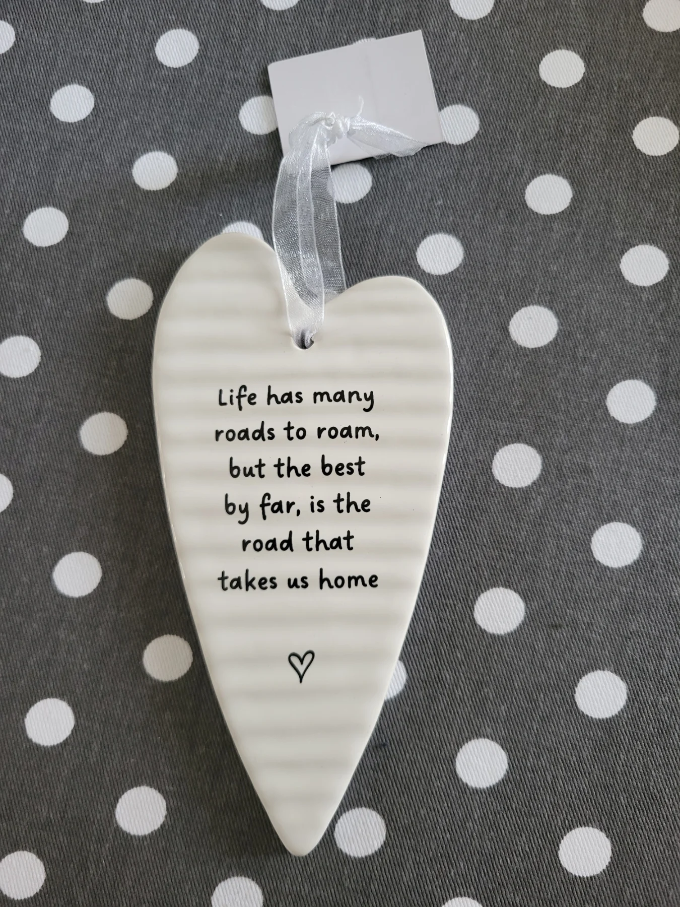 Ceramic hanging heart ornament