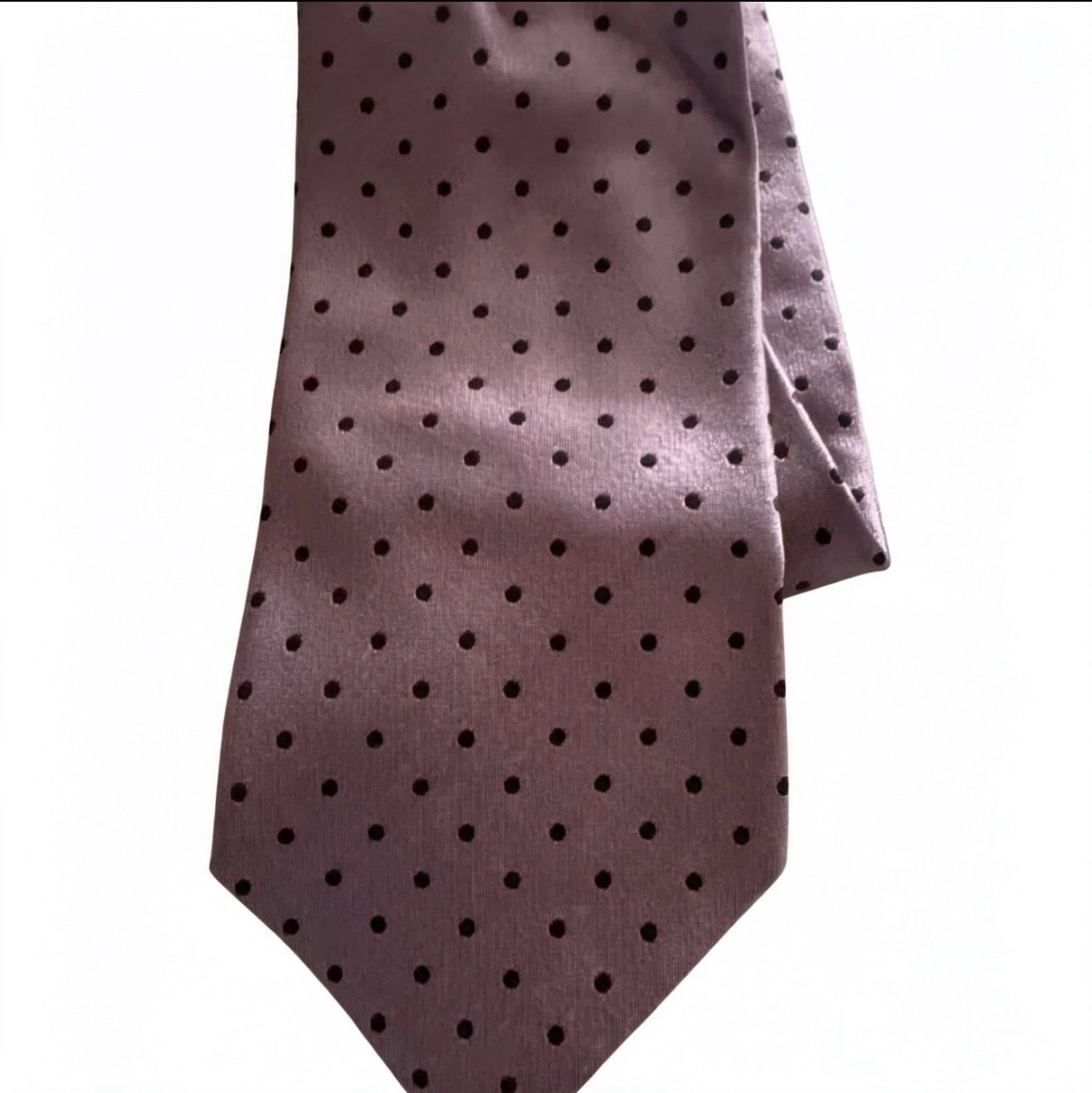Profuomo 100% Silk Tie | Dusky Purple & Black Polka Dot