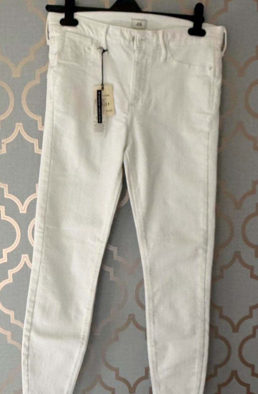 BNWT River Island Molly White Mid Rise Jeggings | Size UK 12 Regular