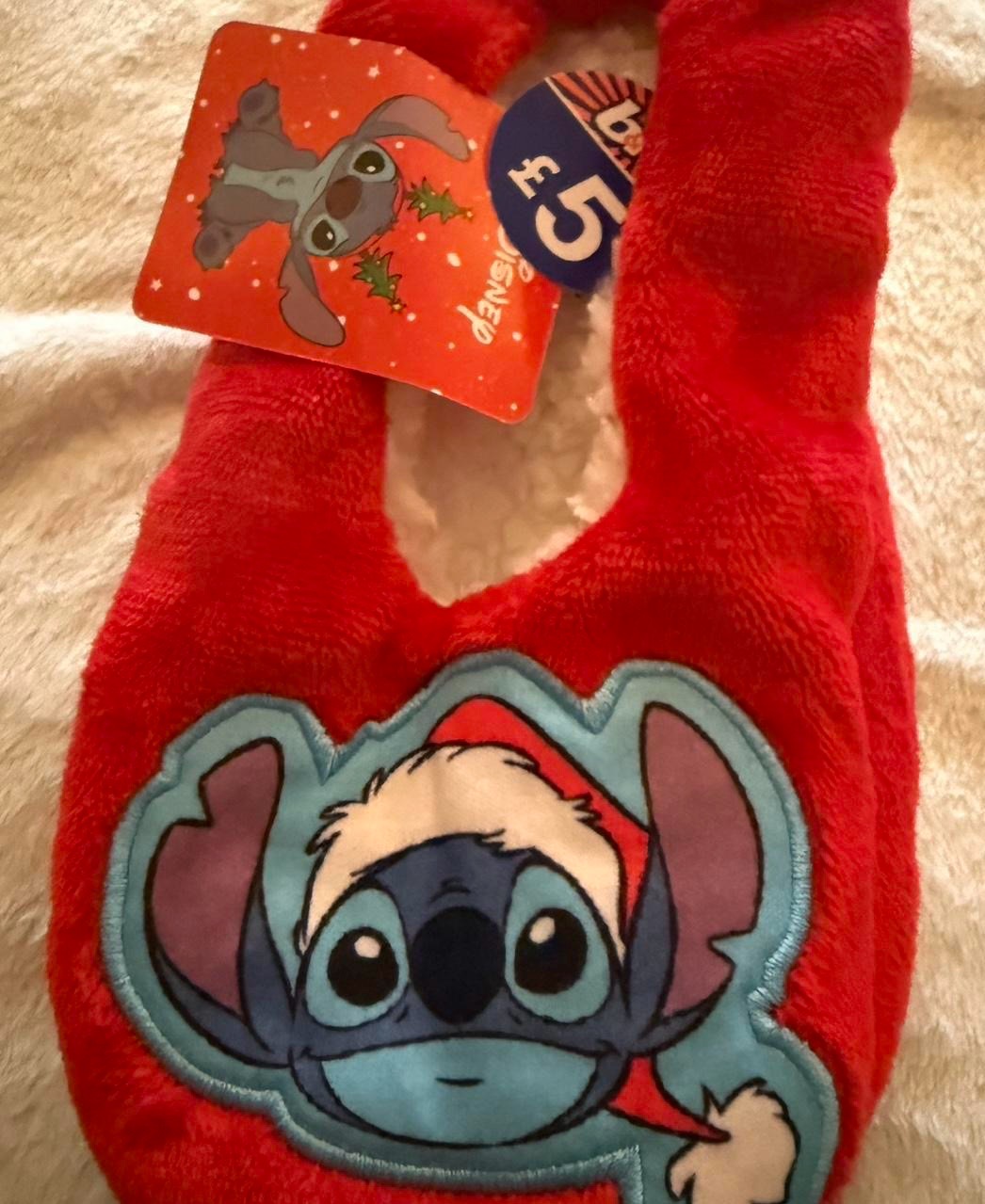 New Disney Stitch Slip-On Slippers Size 9–10 Adults Soft & Cosy