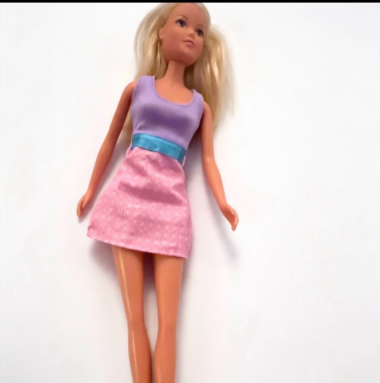 Blonde Barbie Doll | Purple Top & Pink Skirt Outfit