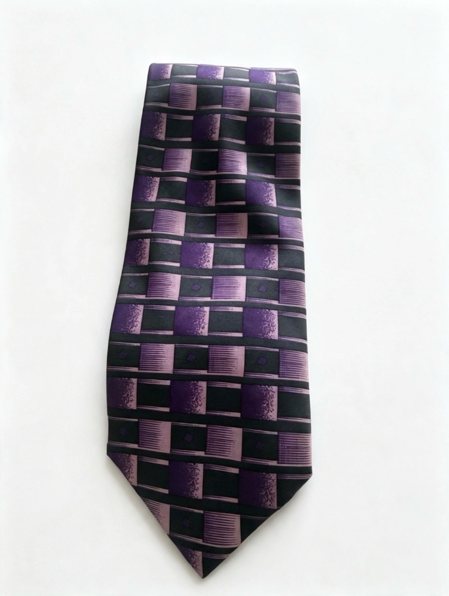 Next – Purple/Multi Geometric Silk Tie