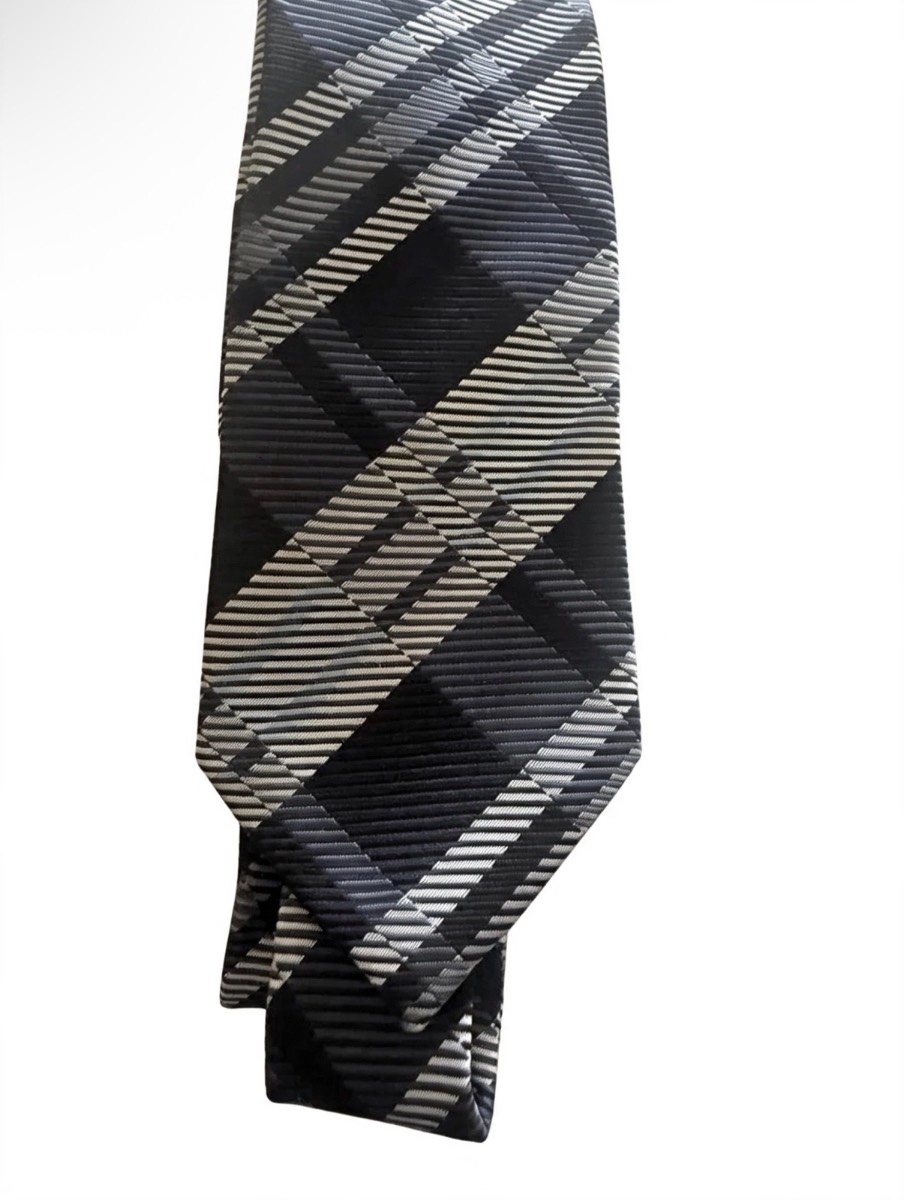Peacocks Men's Tie | Black Grey White Check | 100% Polyester