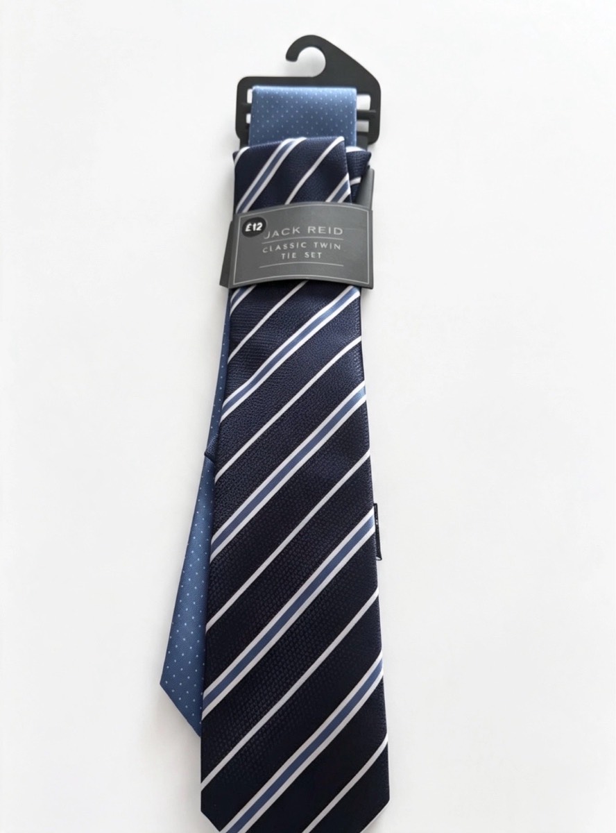 Men’s Jack Reid Classic Twin Tie Set | 100% Polyester | RRP £12