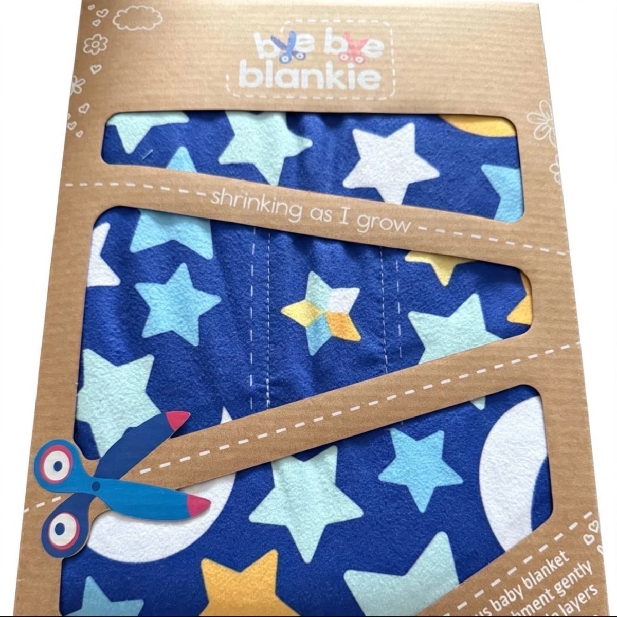 Bye Bye Blankie Grow-With-Me Baby Blanket | Star & Moon Print