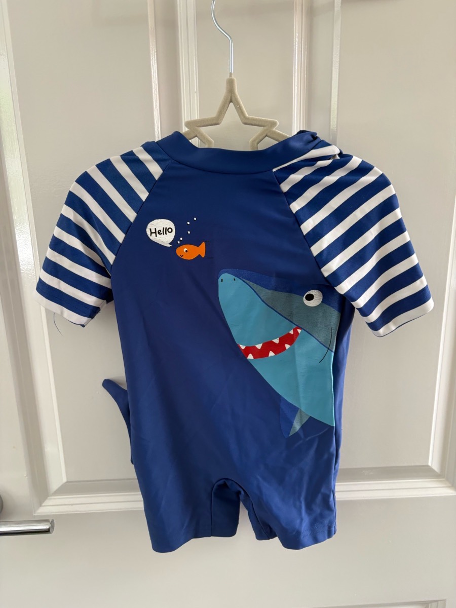 F&F shark swimsuit 12-18m