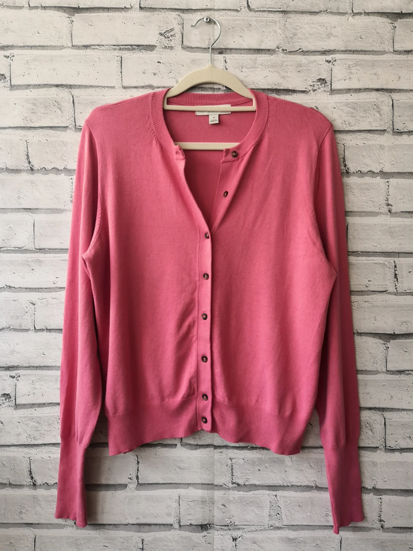 M&S Women's Pink Button up Cardigan Long Sleeved Size 14 (SC03)