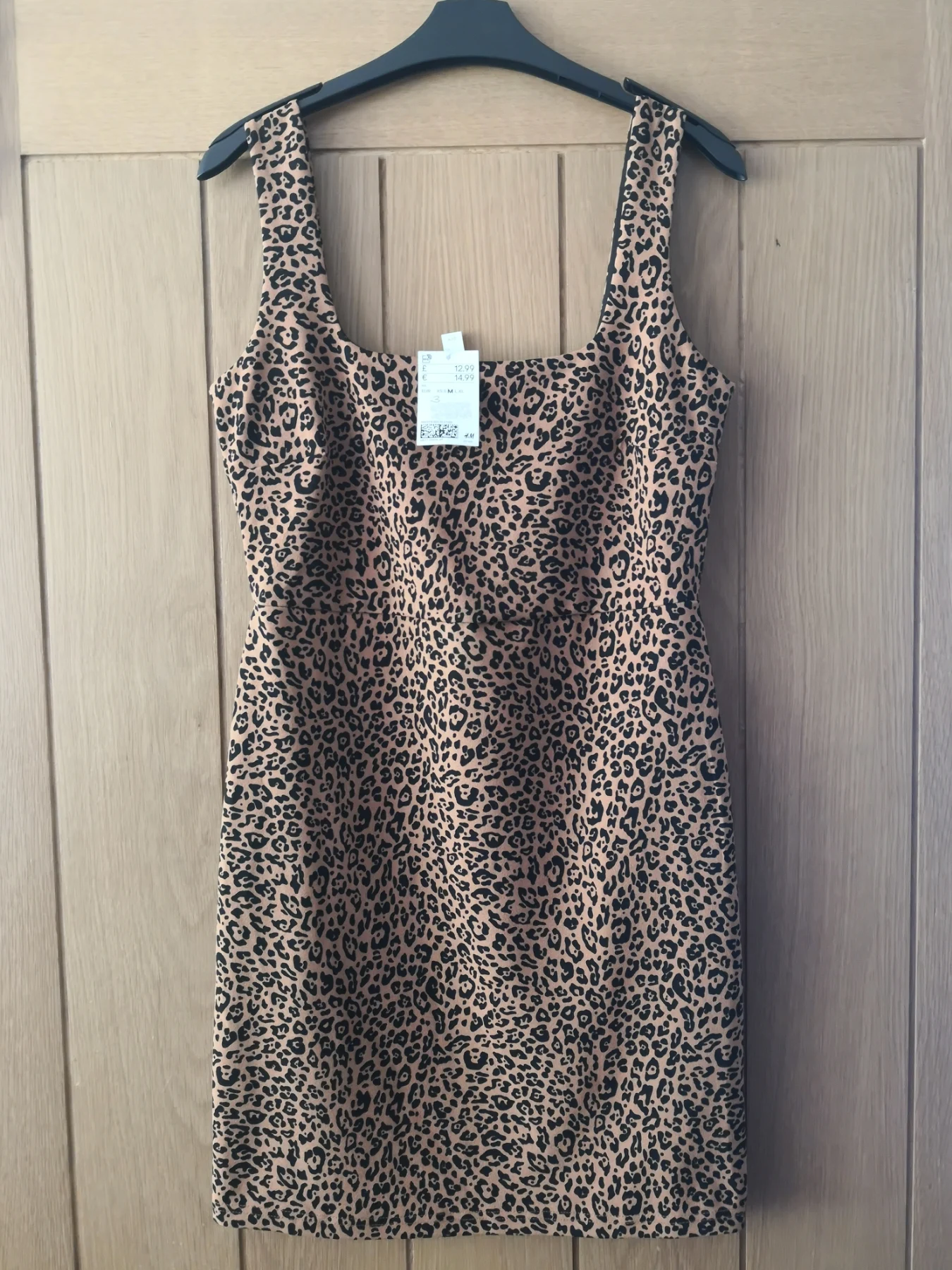 H&M Women's Animal Print Dress Brown Black Short Sleeveless Size M (LW01)