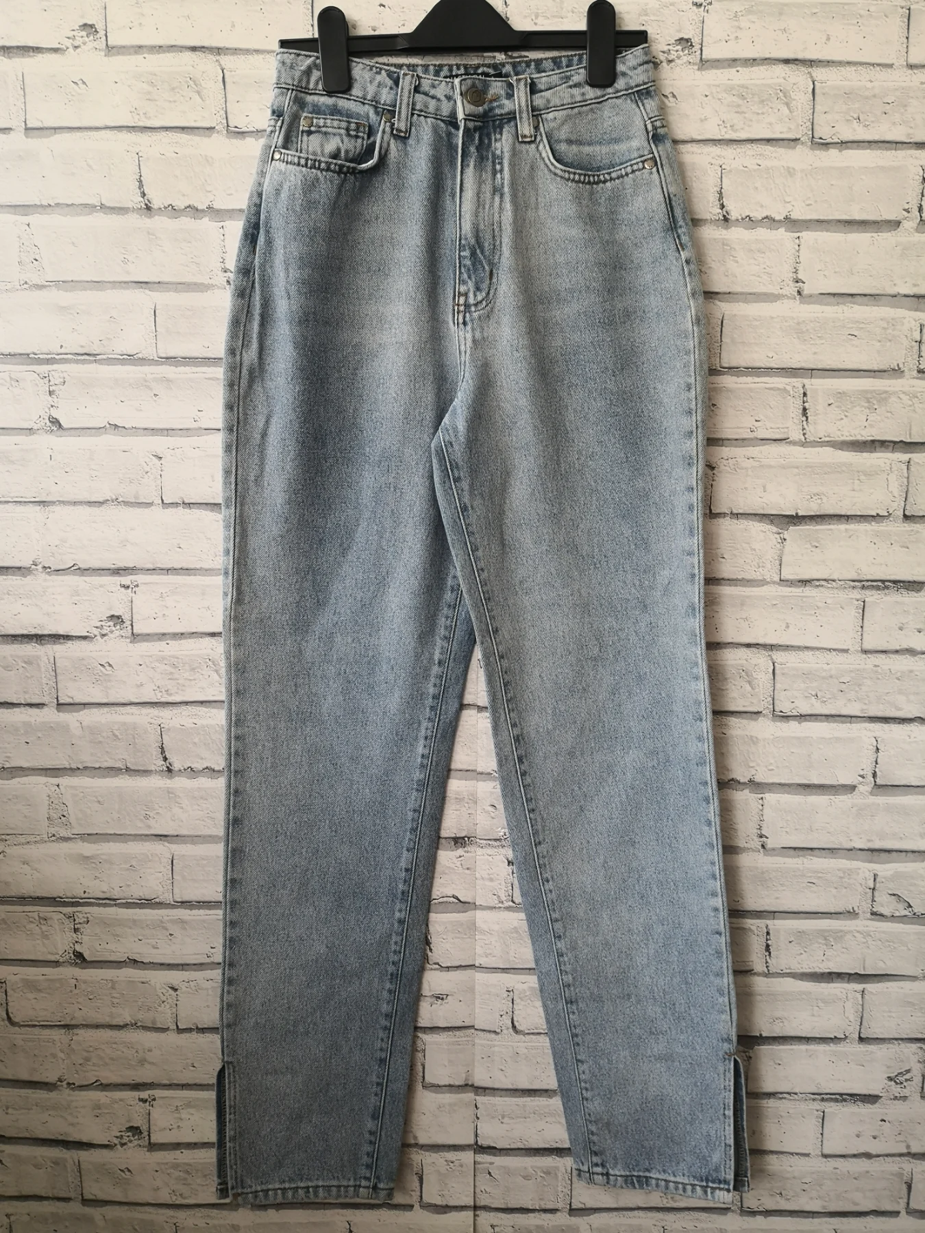 Nasty Gal Collection Women's Jeans Light Blue High Waisted Straight Leg Size 6 (SC03)