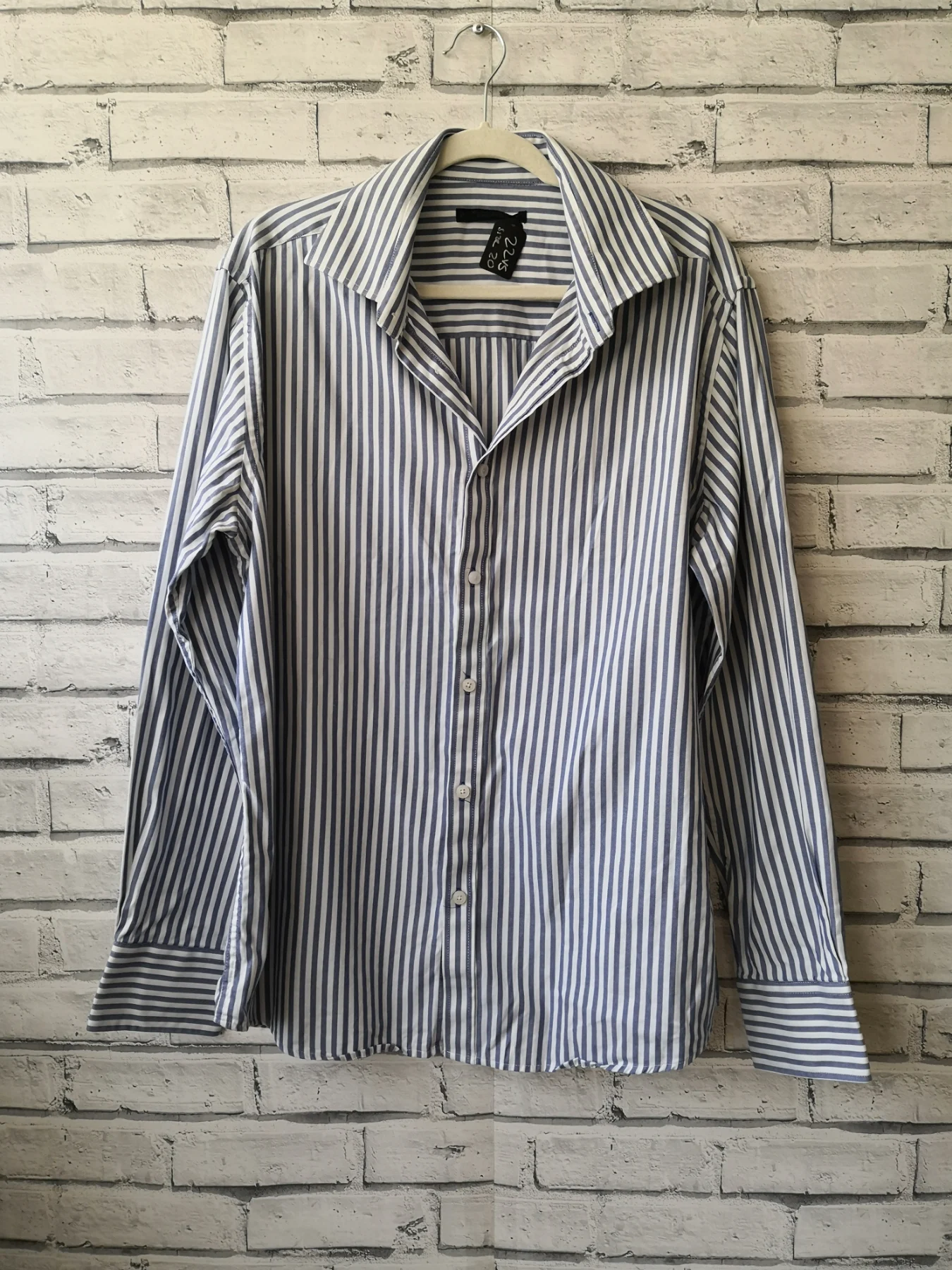 Jack & Jones Premium Men's Striped Shirt Long Sleeved Blue & White Size 20 (VS01