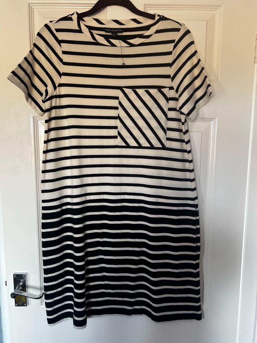 French Connection black and white striped dress