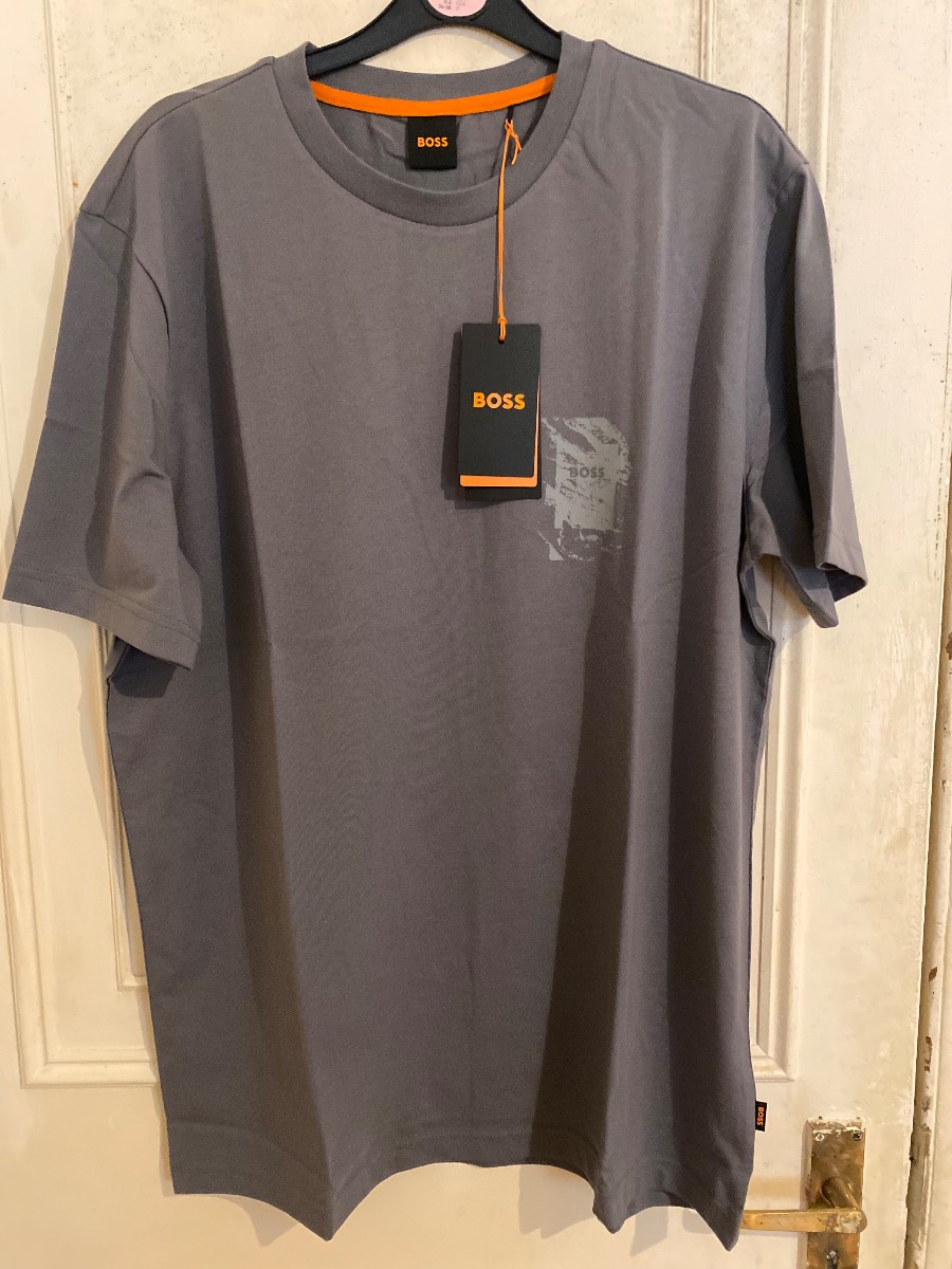 Authentic Boss Te-structure T-Shirt Regular Fit Dark Grey Size XL Tags Attached