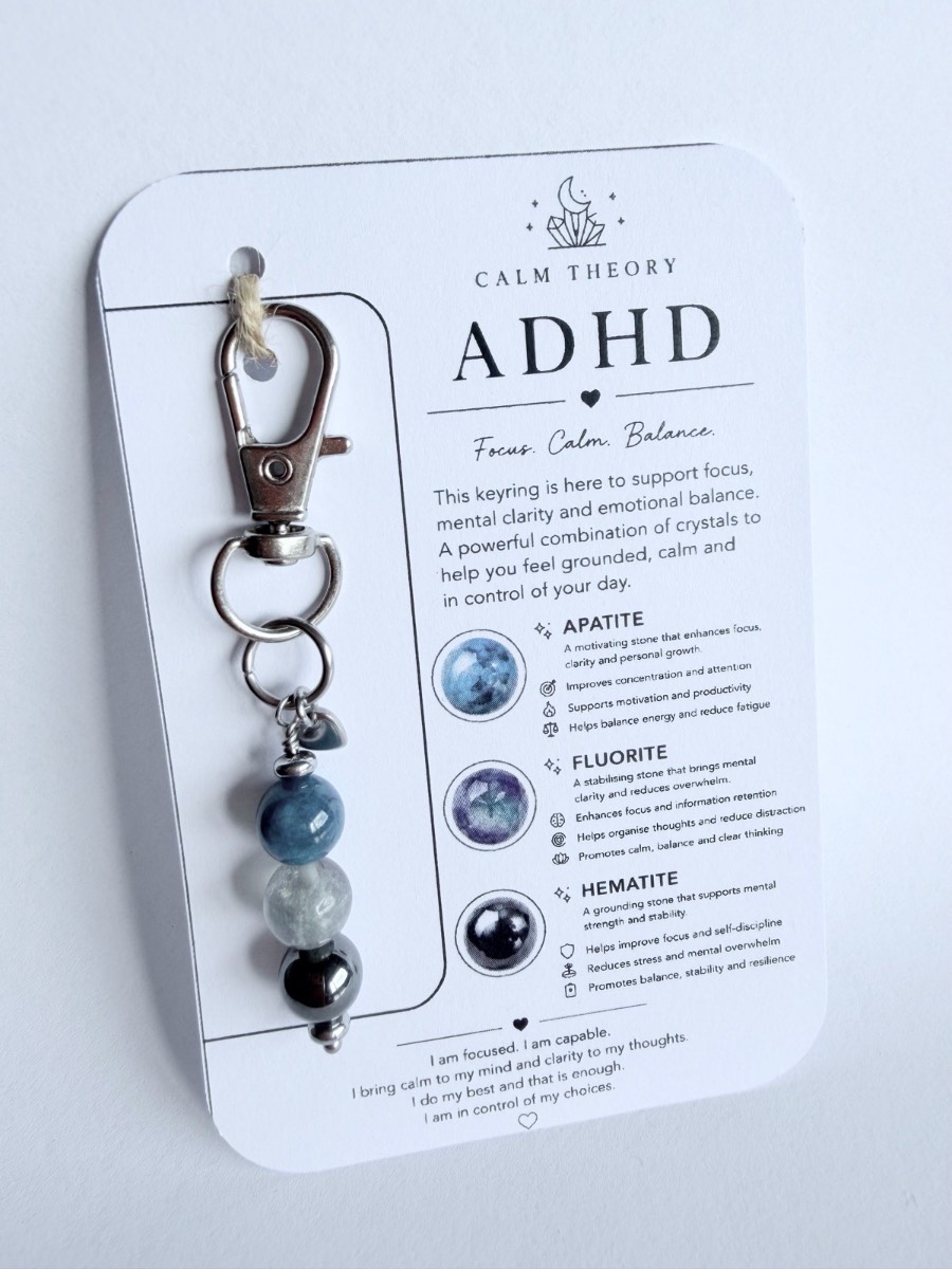 ADHD Support Crystal Healing Keyring