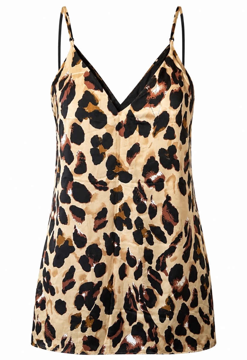 NWT BZ Satin Leopard Print Slip Dress | Animal Print | V-Neck | Size S