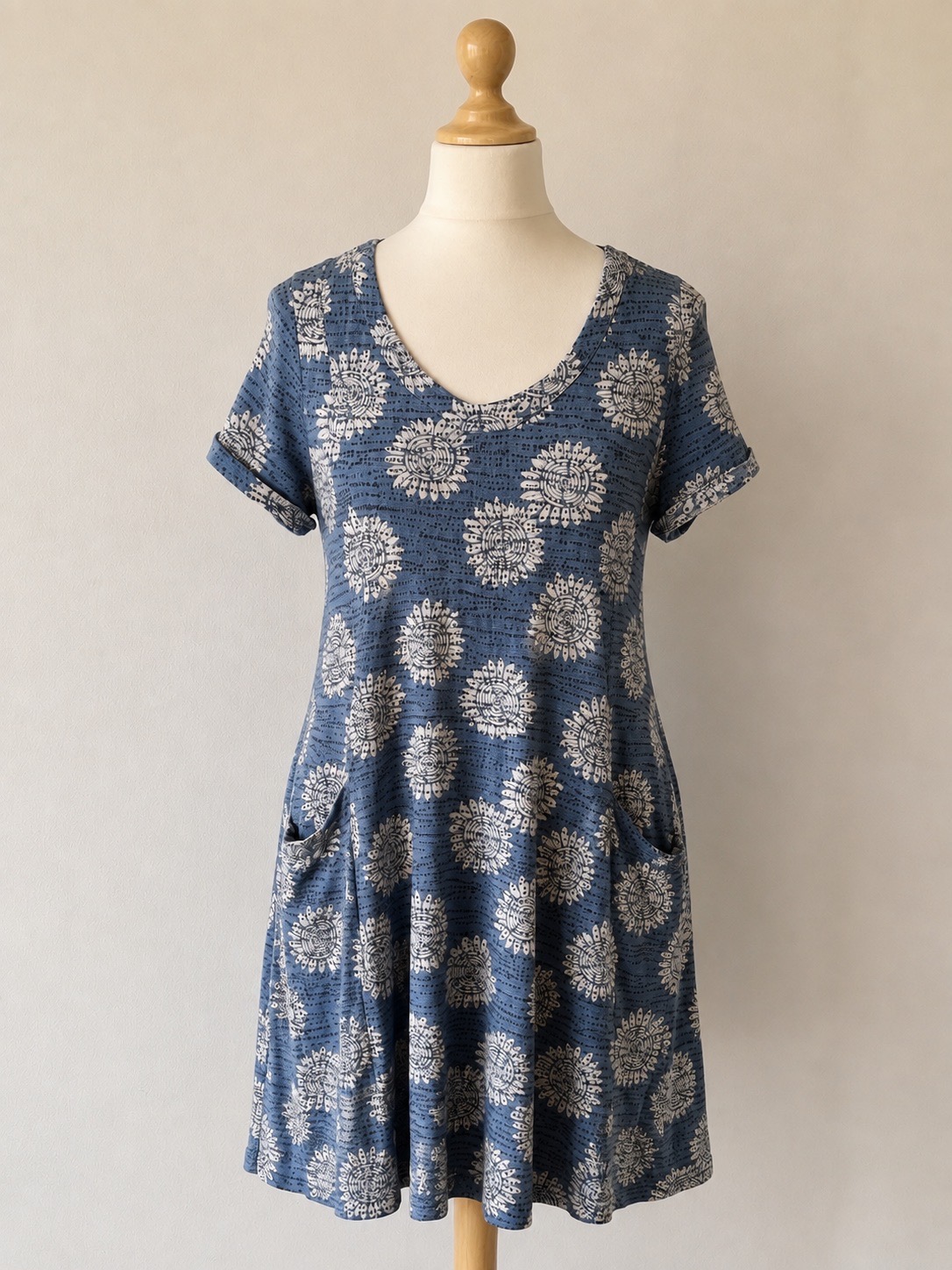 White Stuff Blue Floral Cotton Transition Dress – UK 10